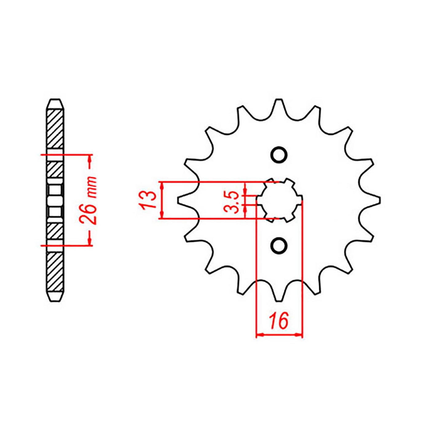 MTX 563 Steel Front Sprocket #420 (12T) (10-257-12)