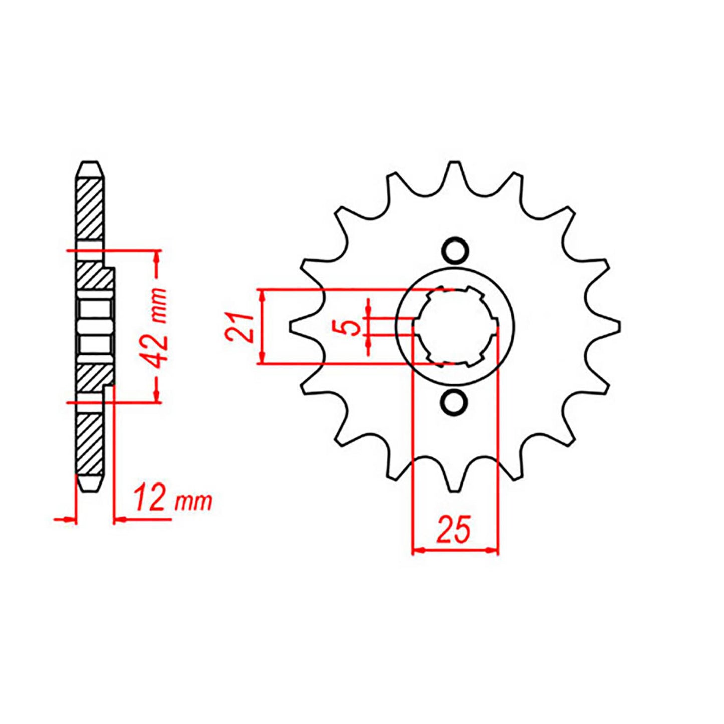 MTX 571 Steel Front Sprocket #530 (15T) (10-17A-15)