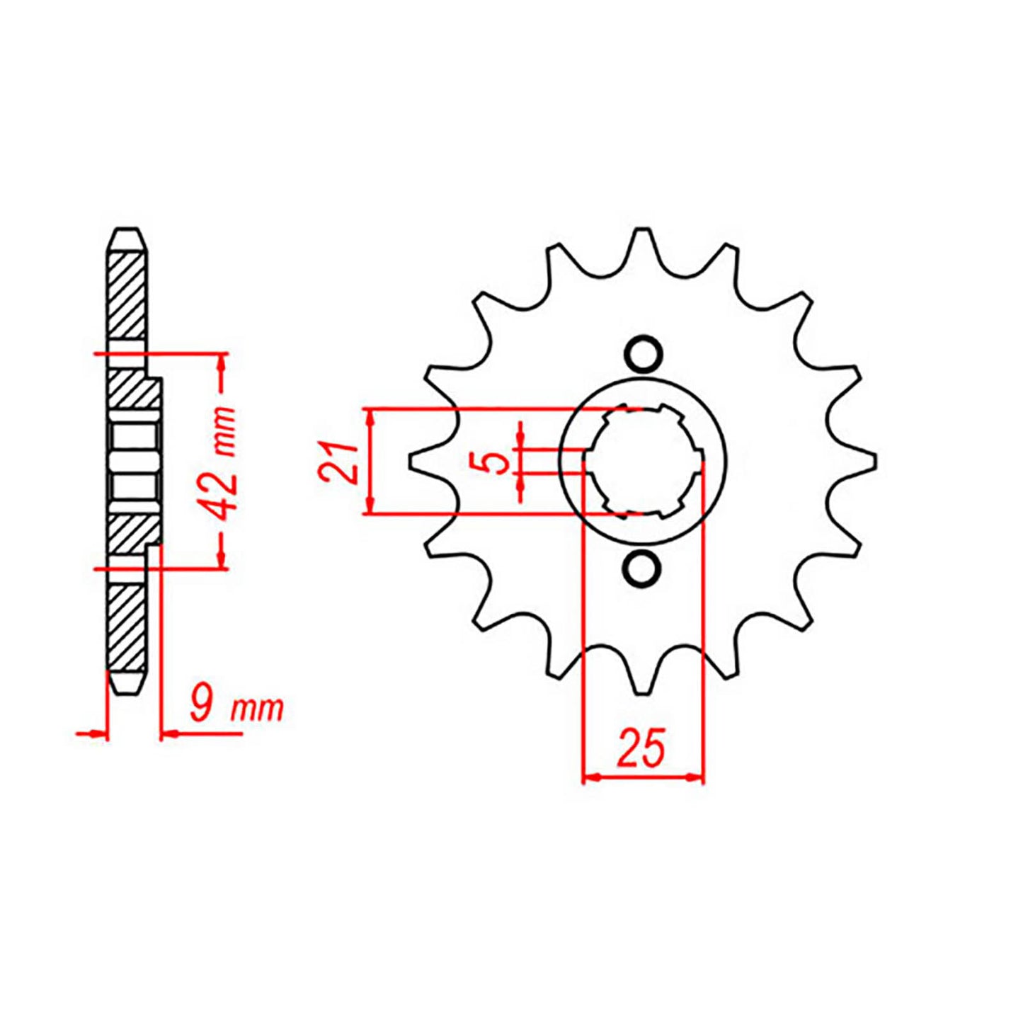MTX 576 Steel Front Sprocket #428 (19T) - INDENT