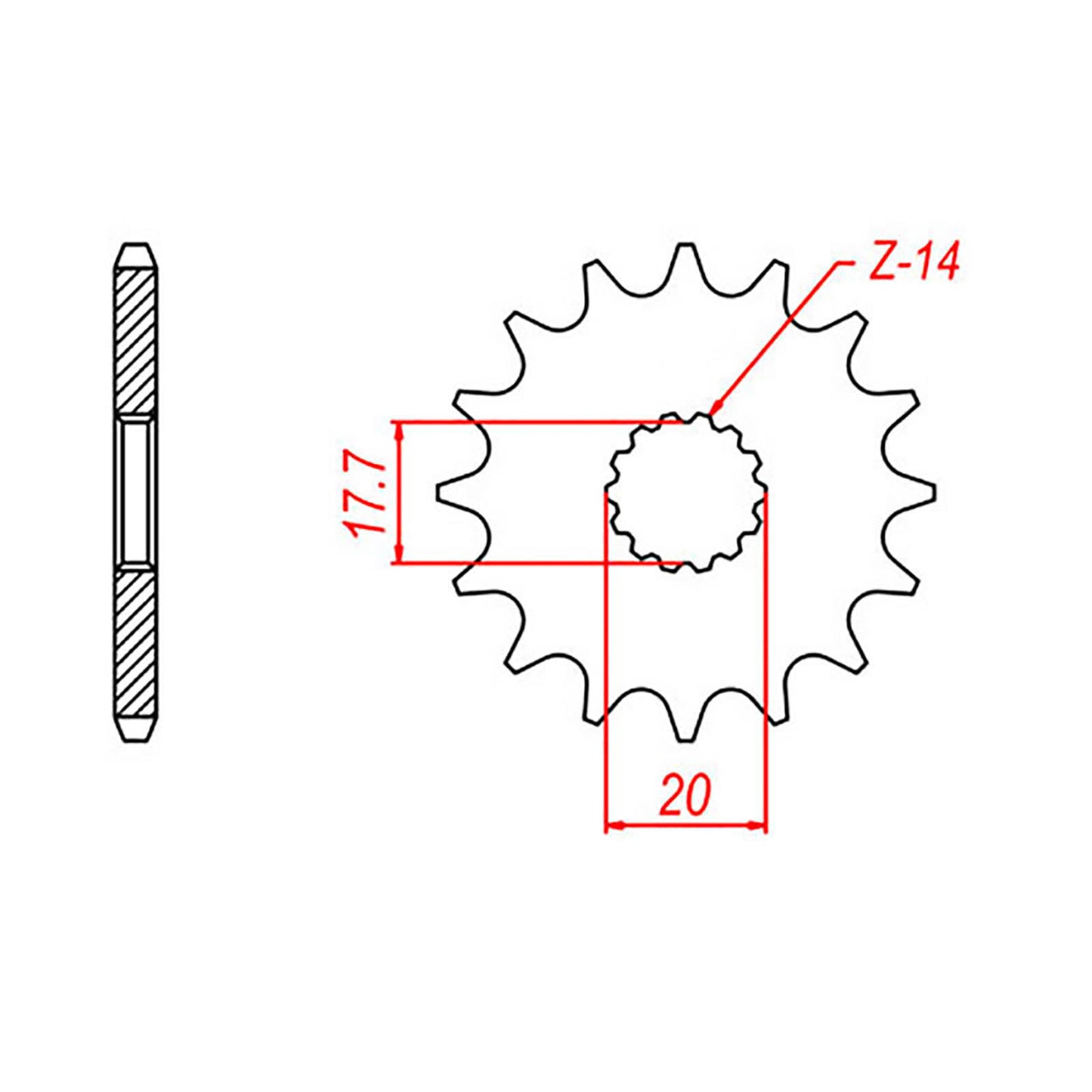 MTX 558 Steel Front Sprocket #428 (13T) (10-3RM-13)