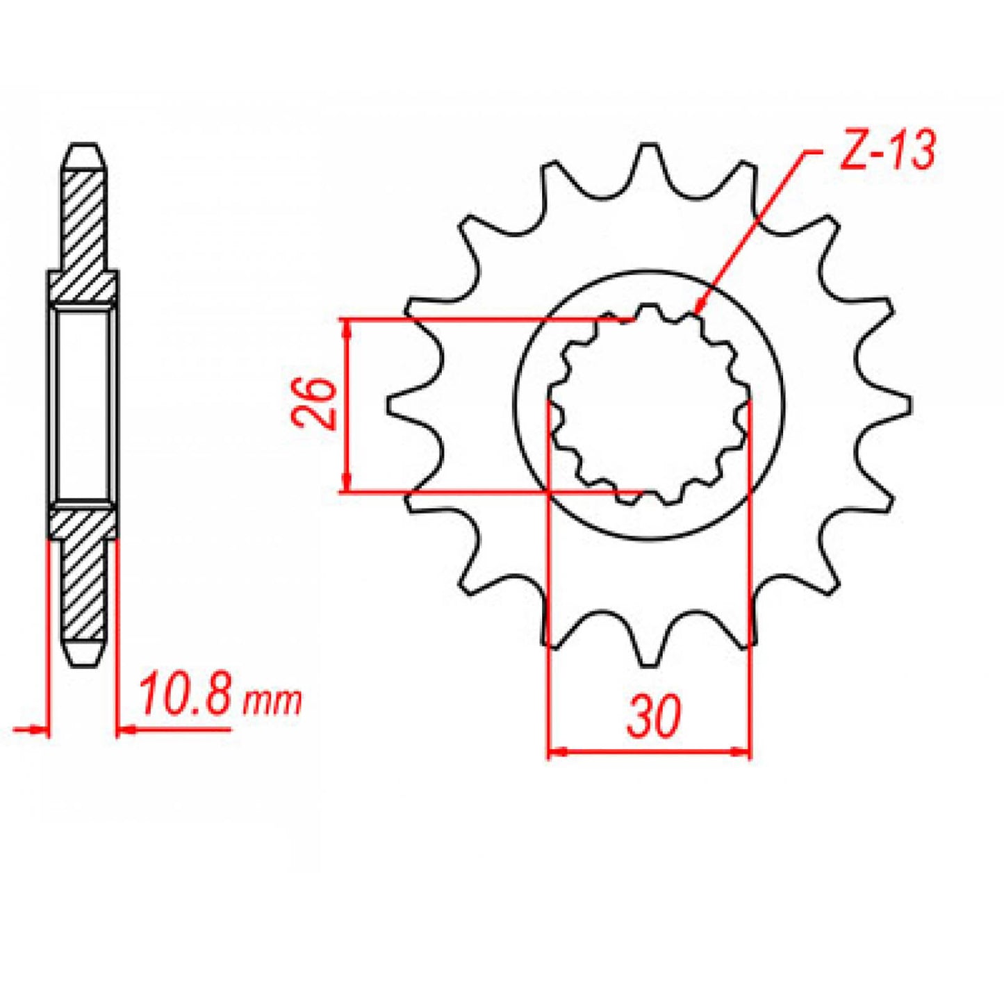 MTX 579 Steel Front Sprocket #530 (14T) (10-36Y-14)