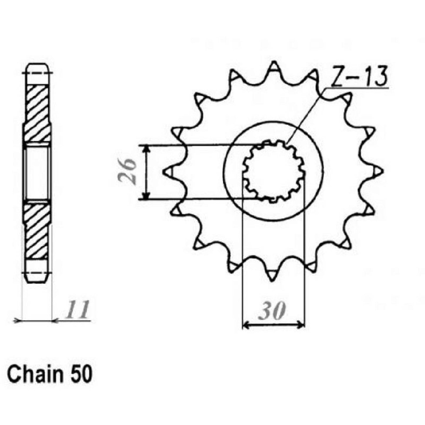 MTX 1579 Hornet Lightweight Steel Front Sprocket #520 (520 Conversion) (17T)