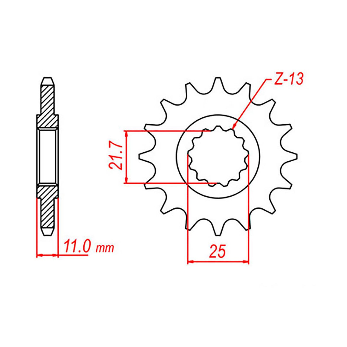 MTX 580 Steel Front Sprocket #530 (16T) (10-1AE-16)