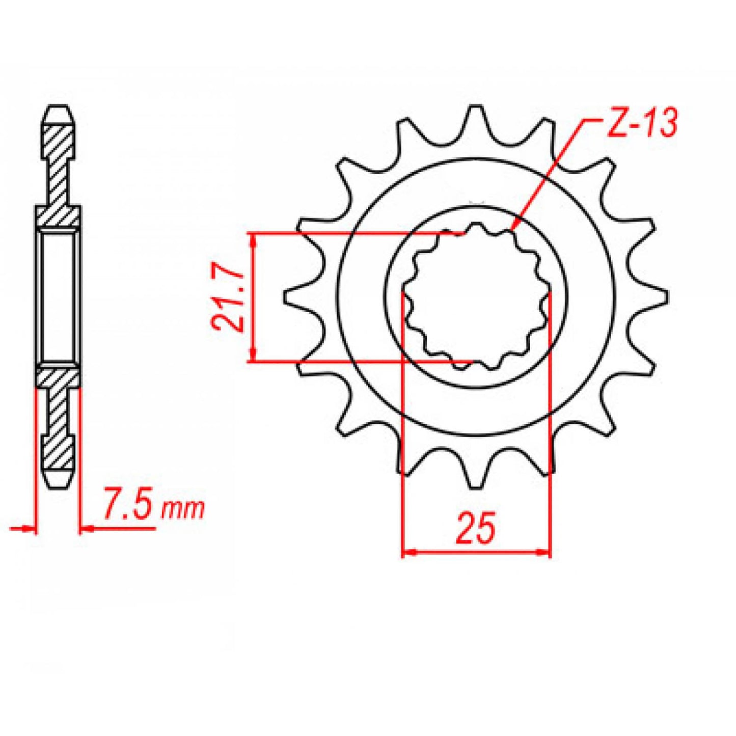 MTX 1536 Steel Front Sprocket #520 (14T) (10-536-14)
