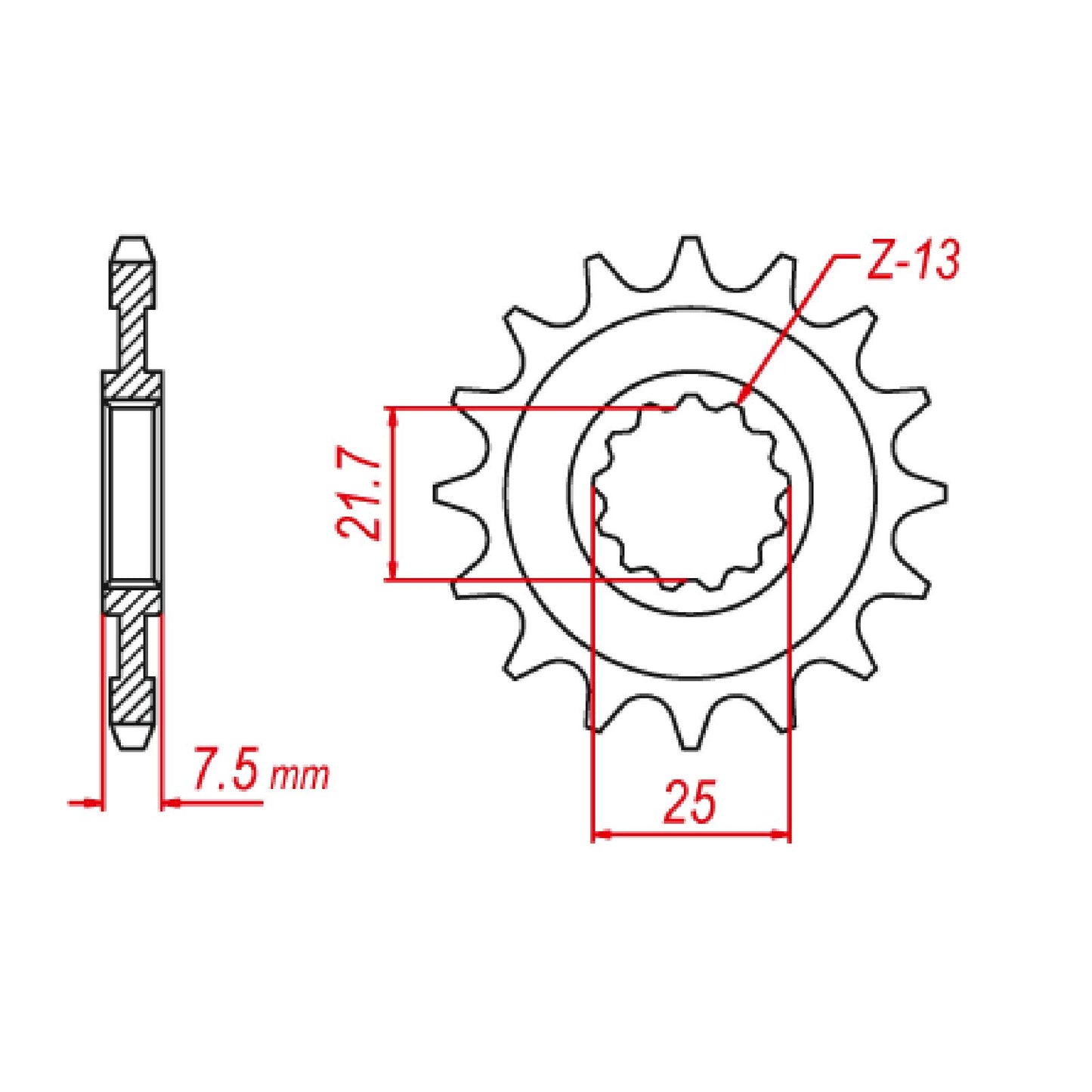MTX 1536 Steel Front Sprocket #520 (15T) (10-536-15)