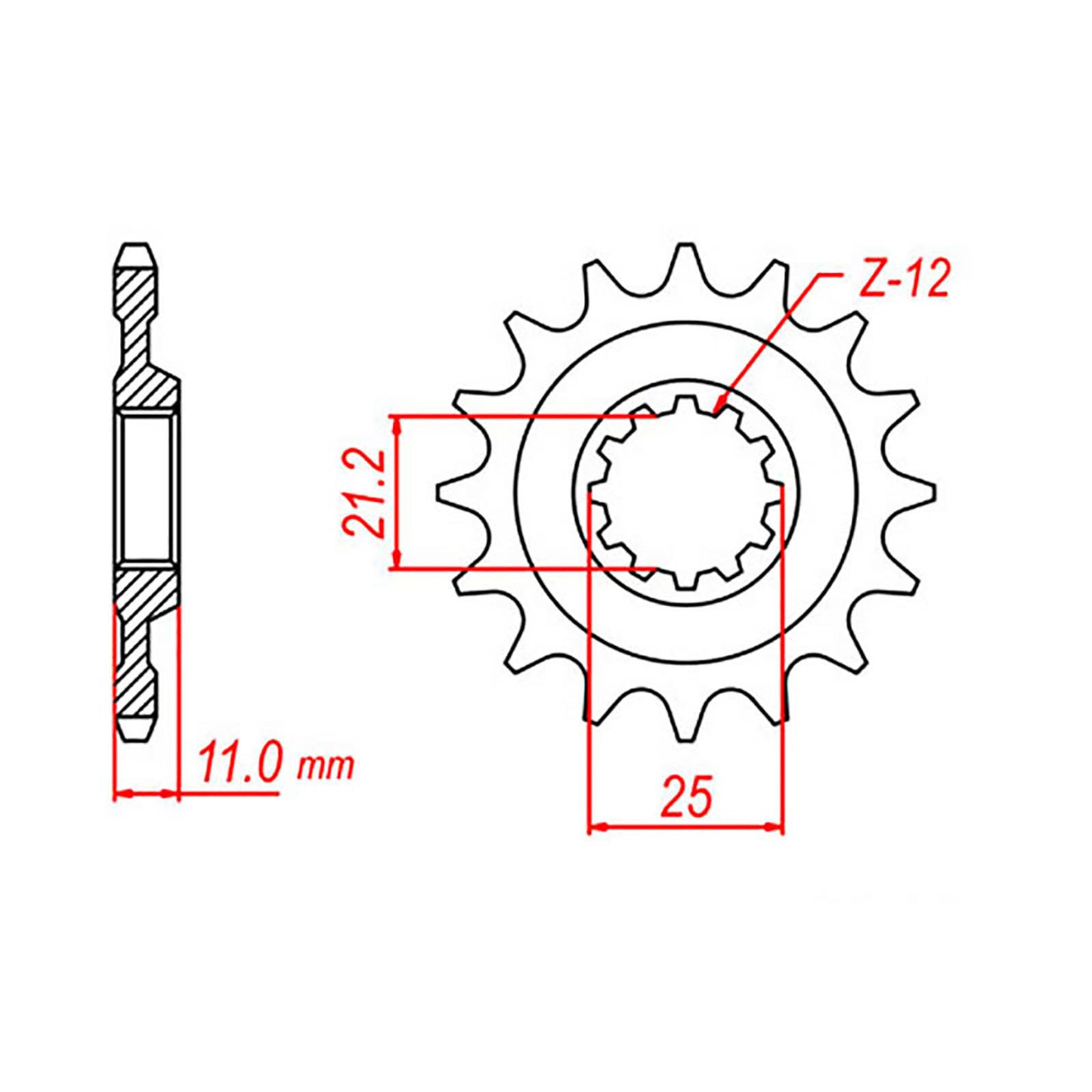 MTX 824 Steel Front Sprocket #520 (13T) (10-HQ5-13)
