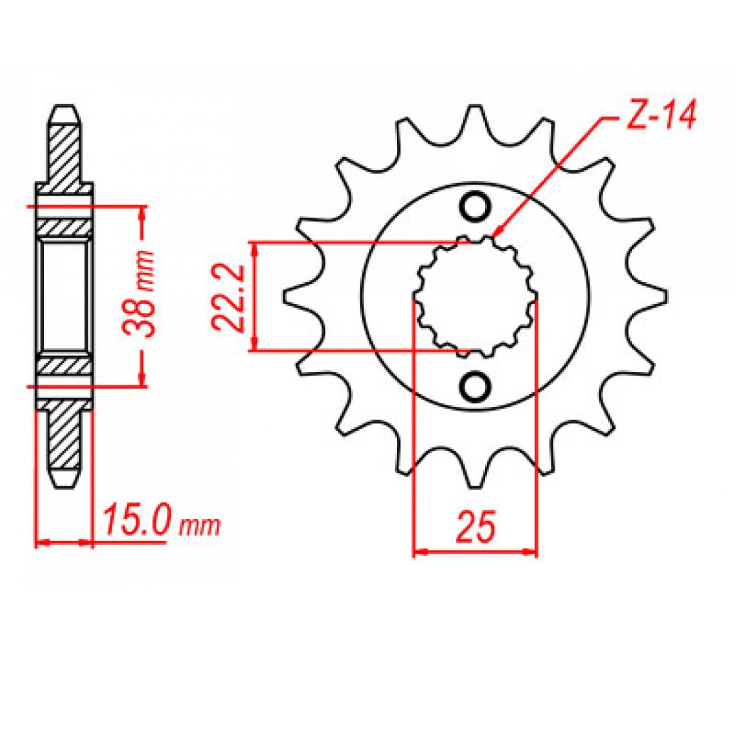 MTX 737 Steel Front Sprocket #520 (15T) (10-737-15)