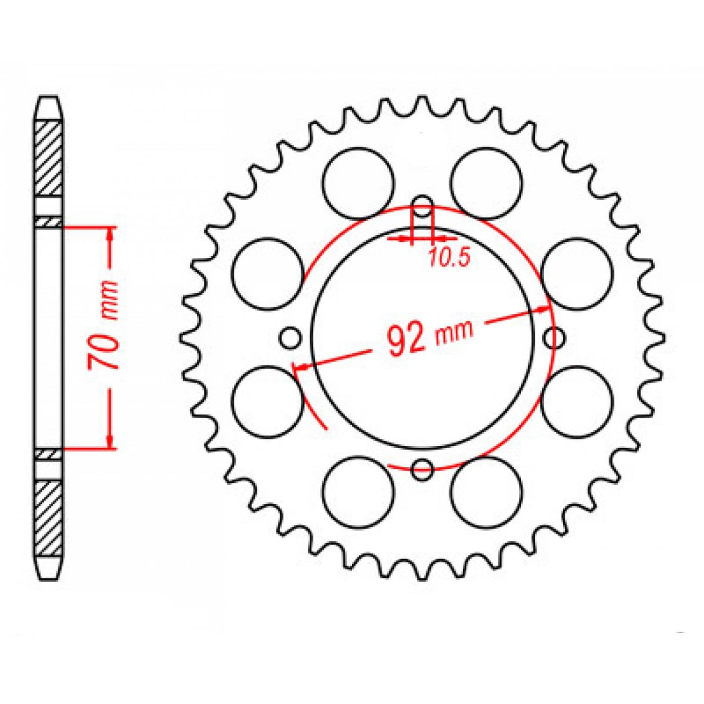 MTX 476 Steel Rear Sprocket #530 (35T) (11-033-35)