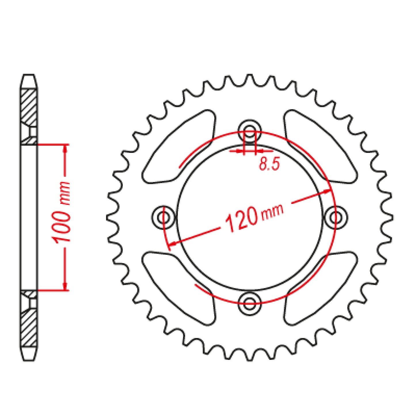 MTX 798 Steel Rear Sprocket #420 (420 Conversion) (46T) (11-02B-46)