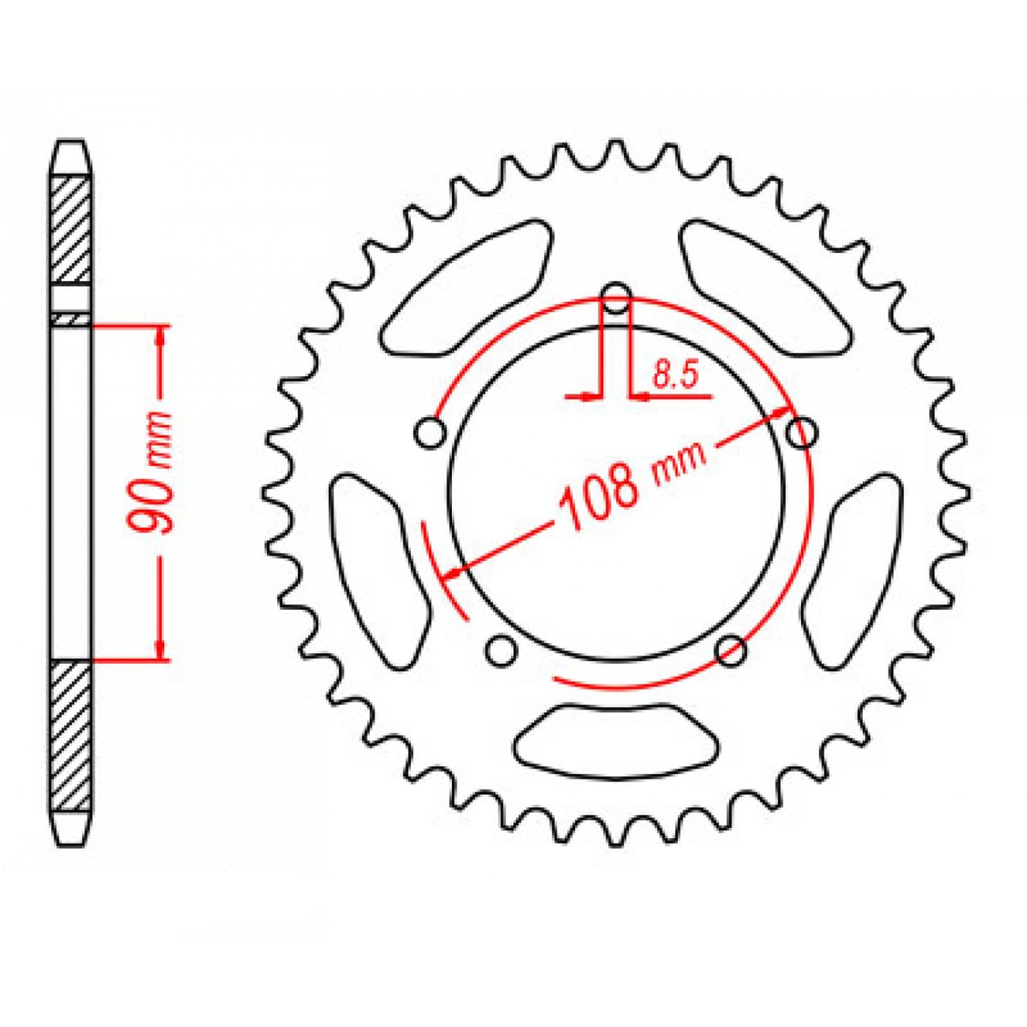 MTX 1022 Steel Rear Sprocket #530 (41T) (11-1022-41)