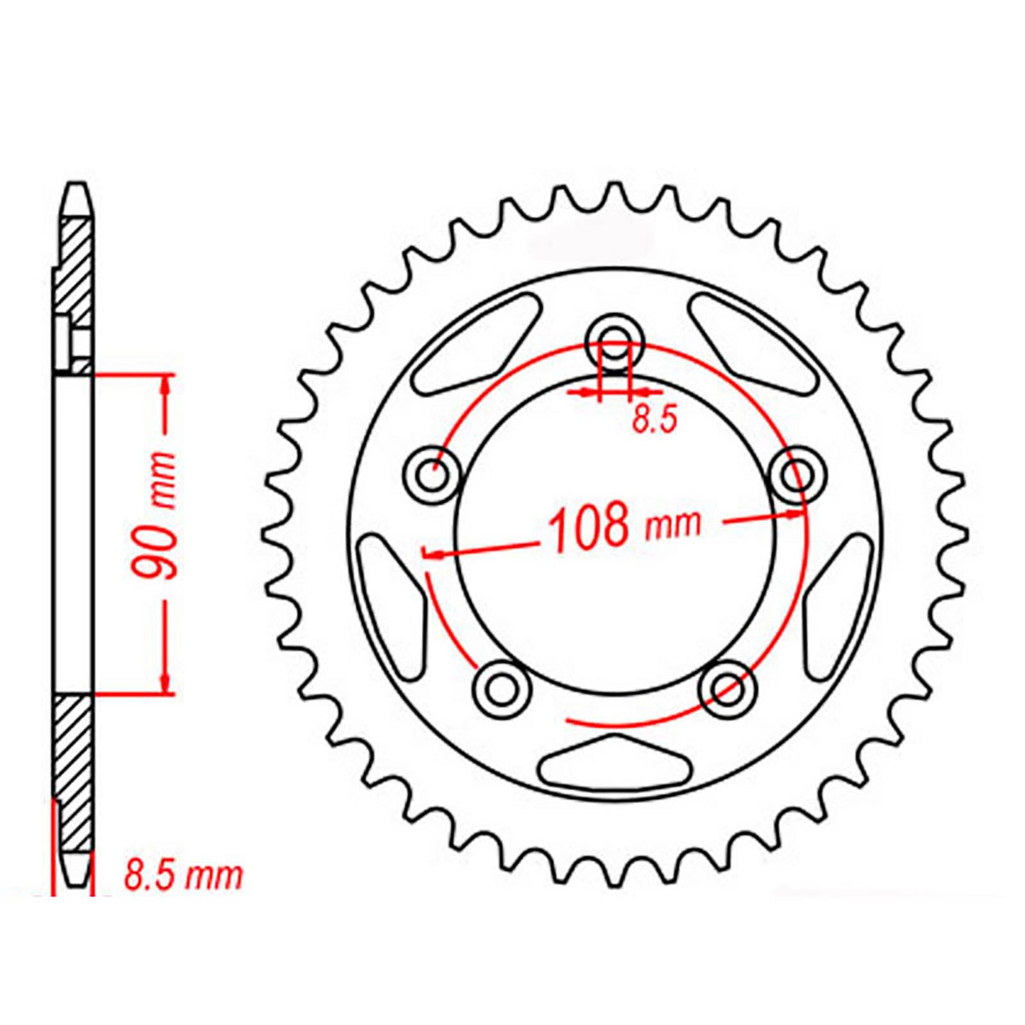 MTX 491 Steel Rear Sprocket #520 (38T) (11-491-38)
