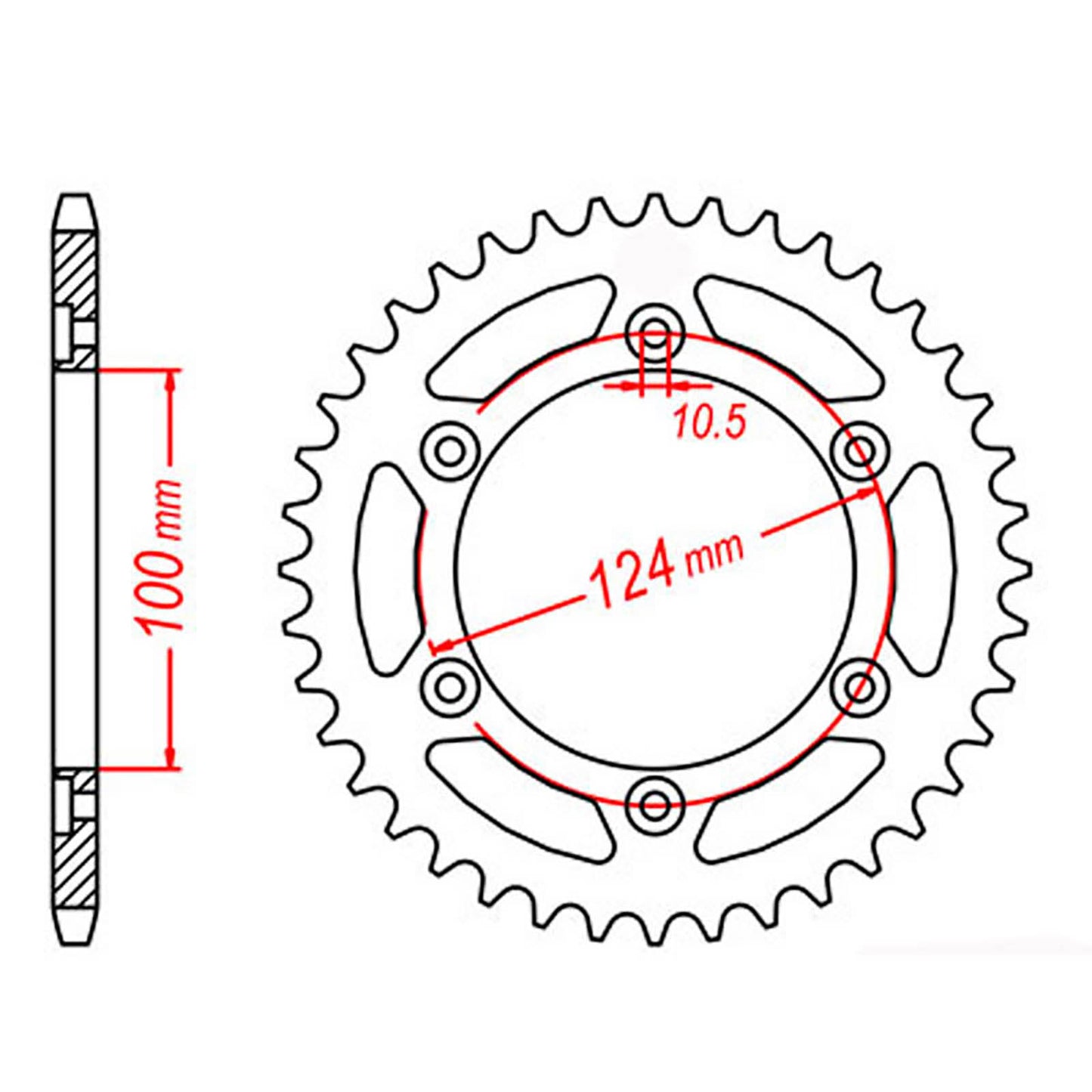 MTX 735 Steel Rear Sprocket #520 (48T) (11-735-48)