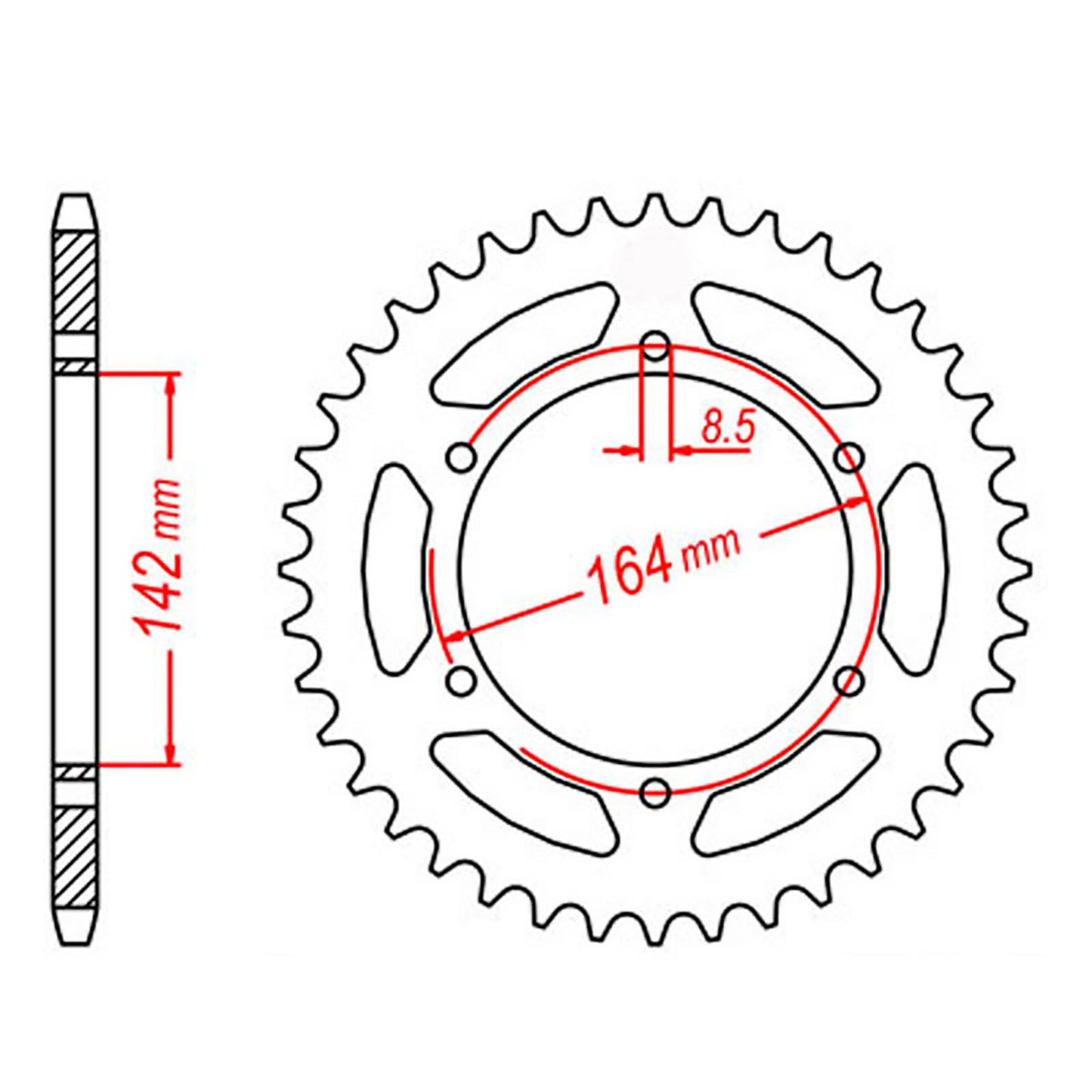 MTX 1074 Steel Rear Sprocket #525 (44T) (11-HY2-44)