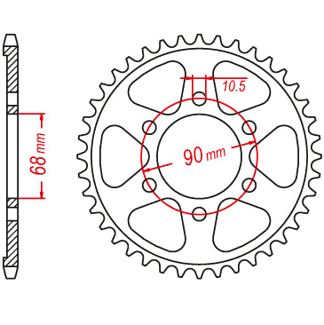 MTX 1224 Steel Rear Sprocket #520 (36T) (11-1224-36)
