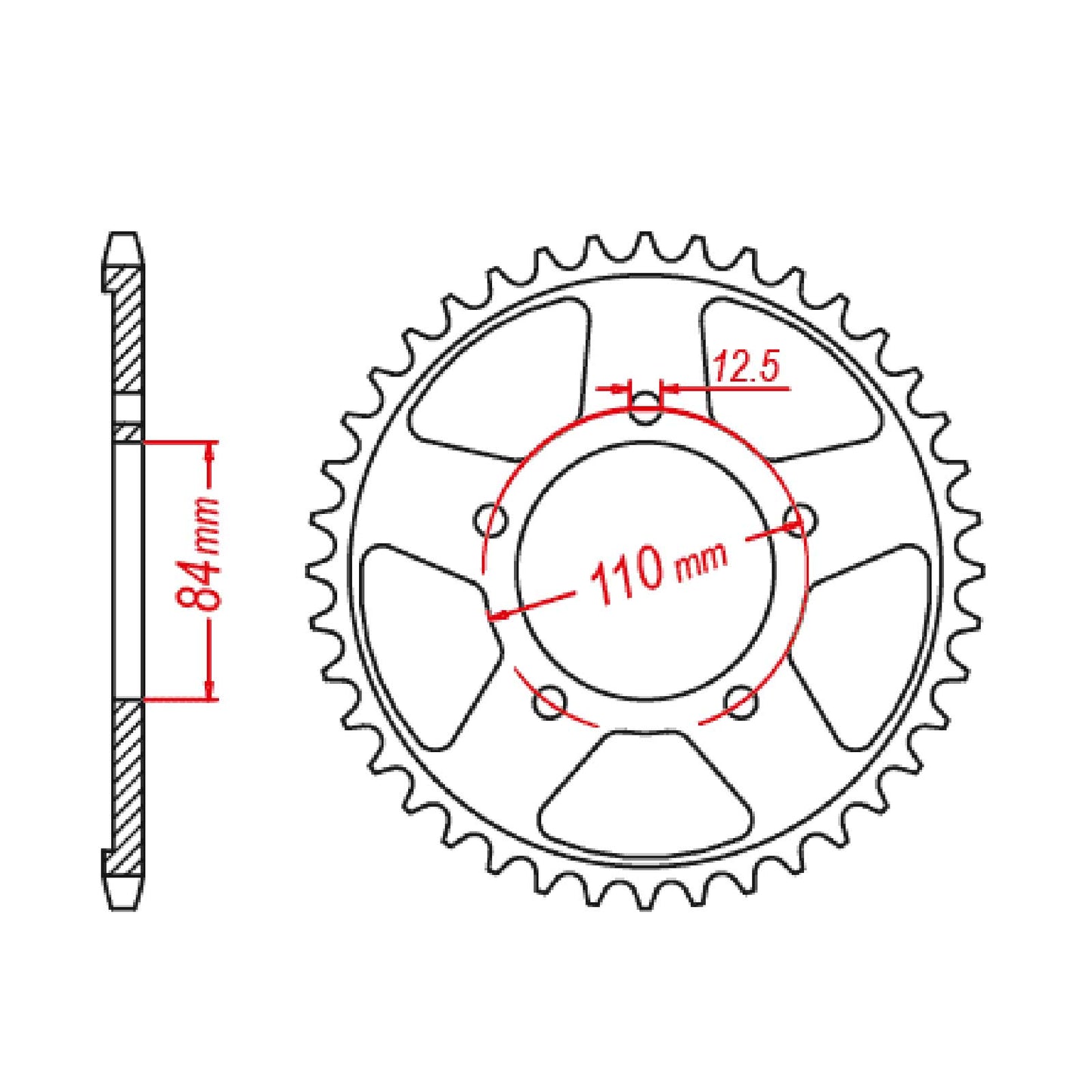 MTX 1225 Steel Rear Sprocket #520 (41T) (11-1225-41)