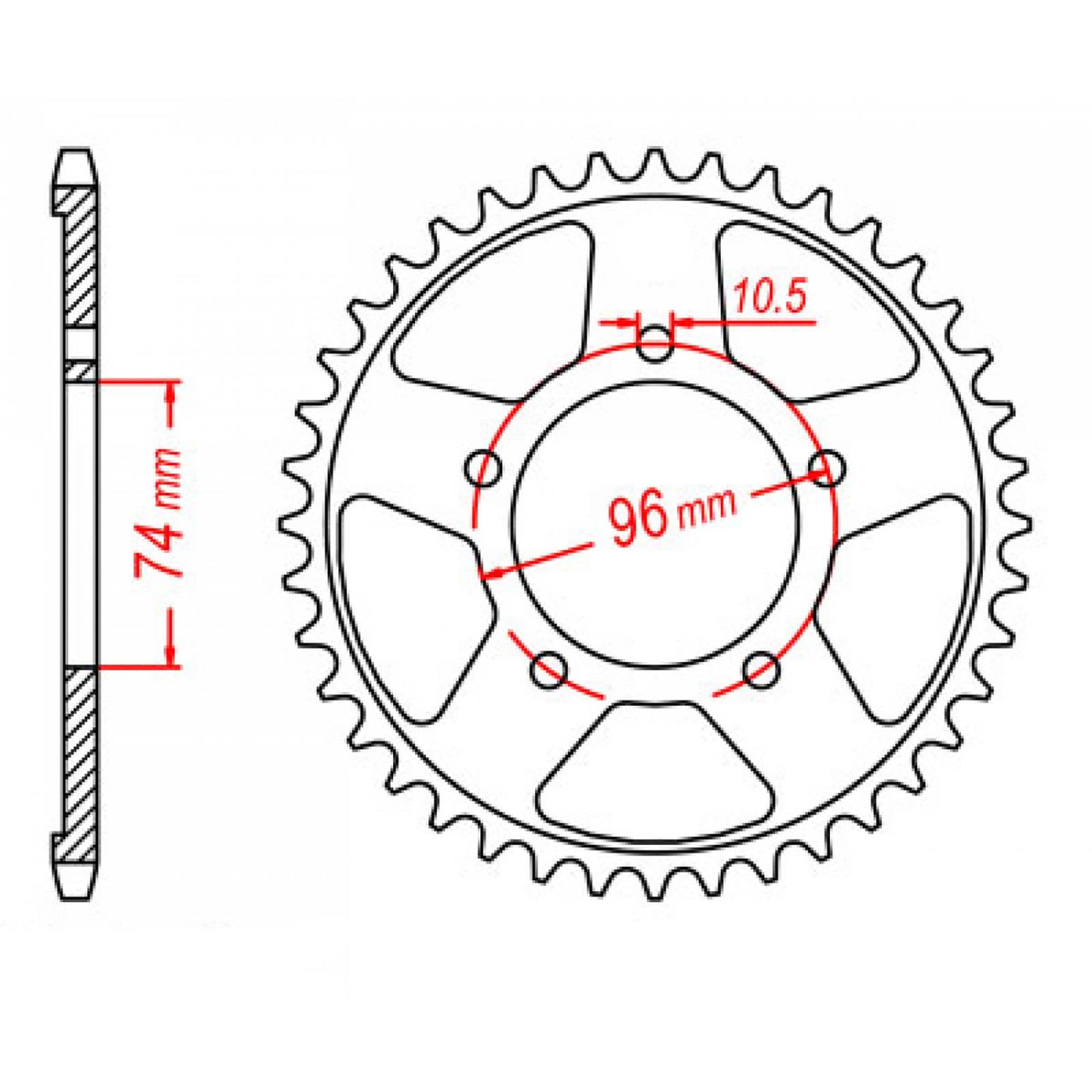 MTX 1313 Steel Rear Sprocket #525 (40T) (11-KY2-40)