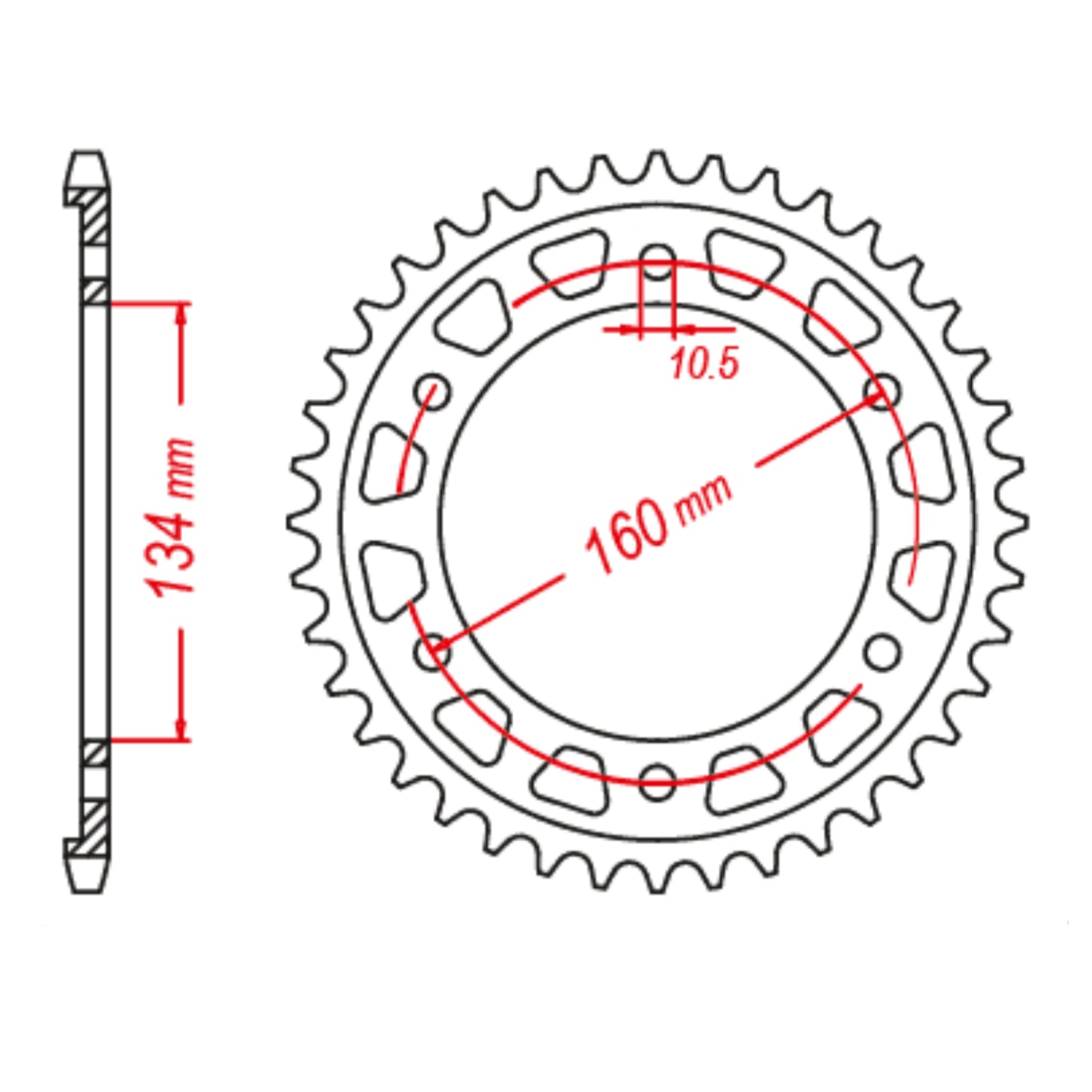 MTX 1317 Steel Rear Sprocket #525 (40T) (11-1317-40)