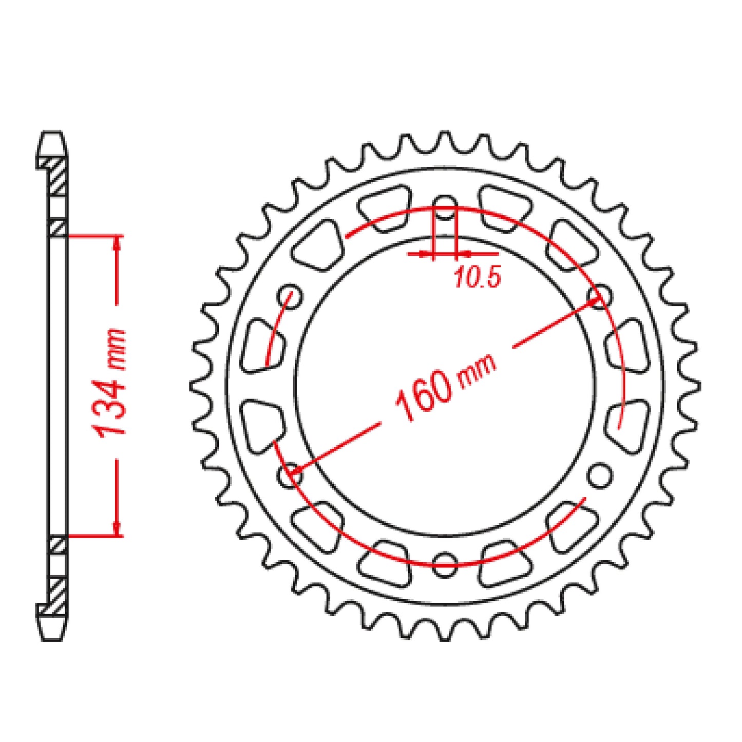 MTX 1317 Steel Rear Sprocket #525 (43T) (11-1317-43)