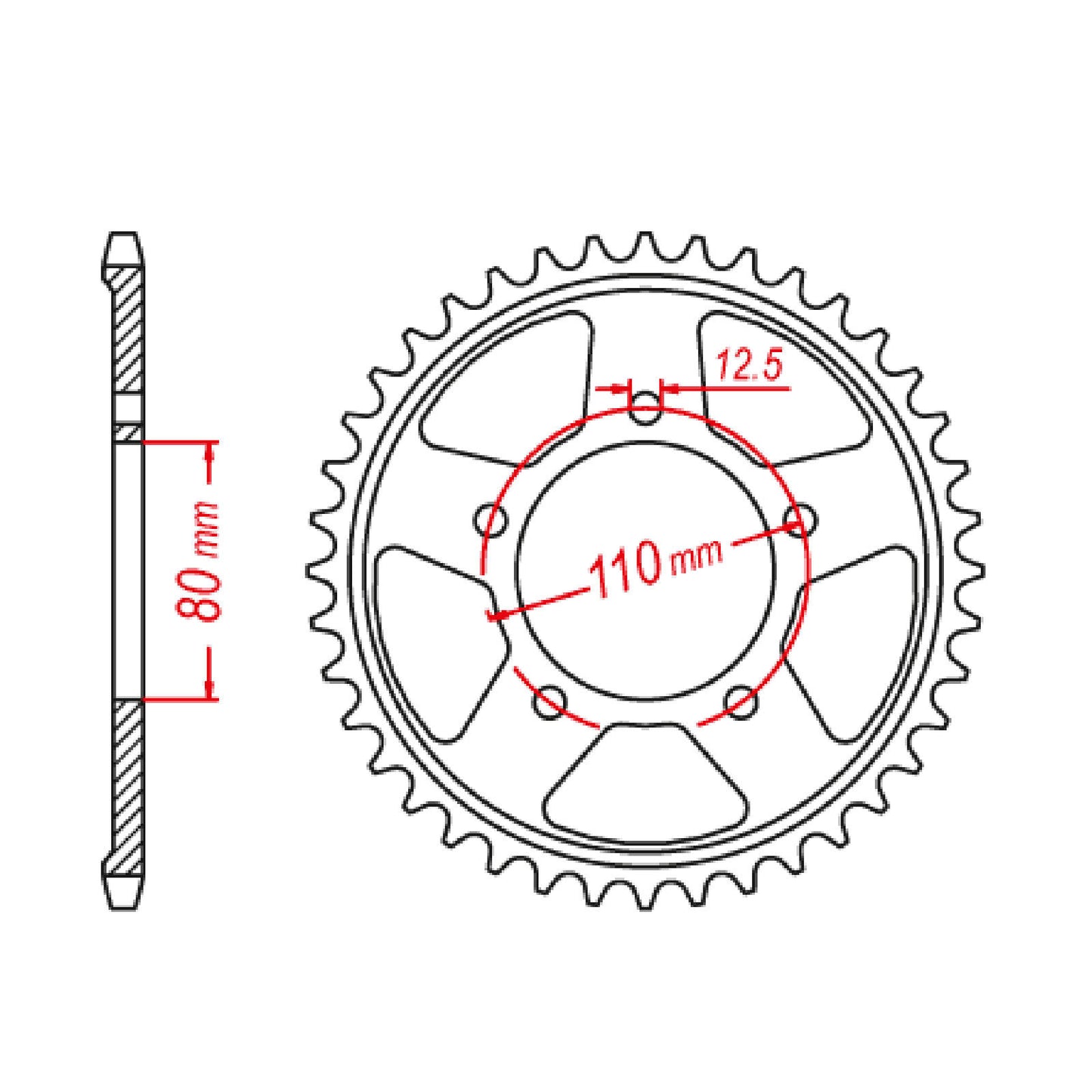 MTX 1331 Steel Rear Sprocket #525 (42T) (11-1331-42)