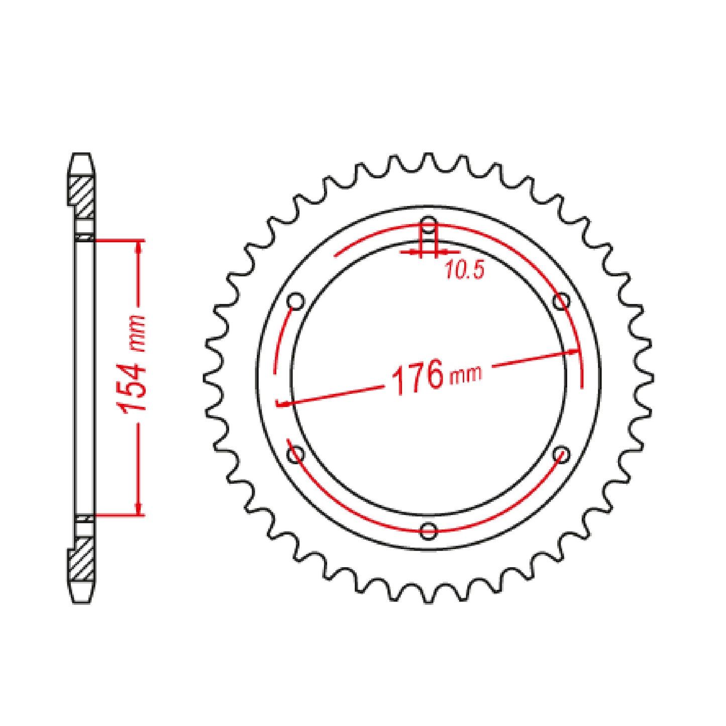 MTX 1346 Steel Rear Sprocket #525 (43T) (11-1346-43)