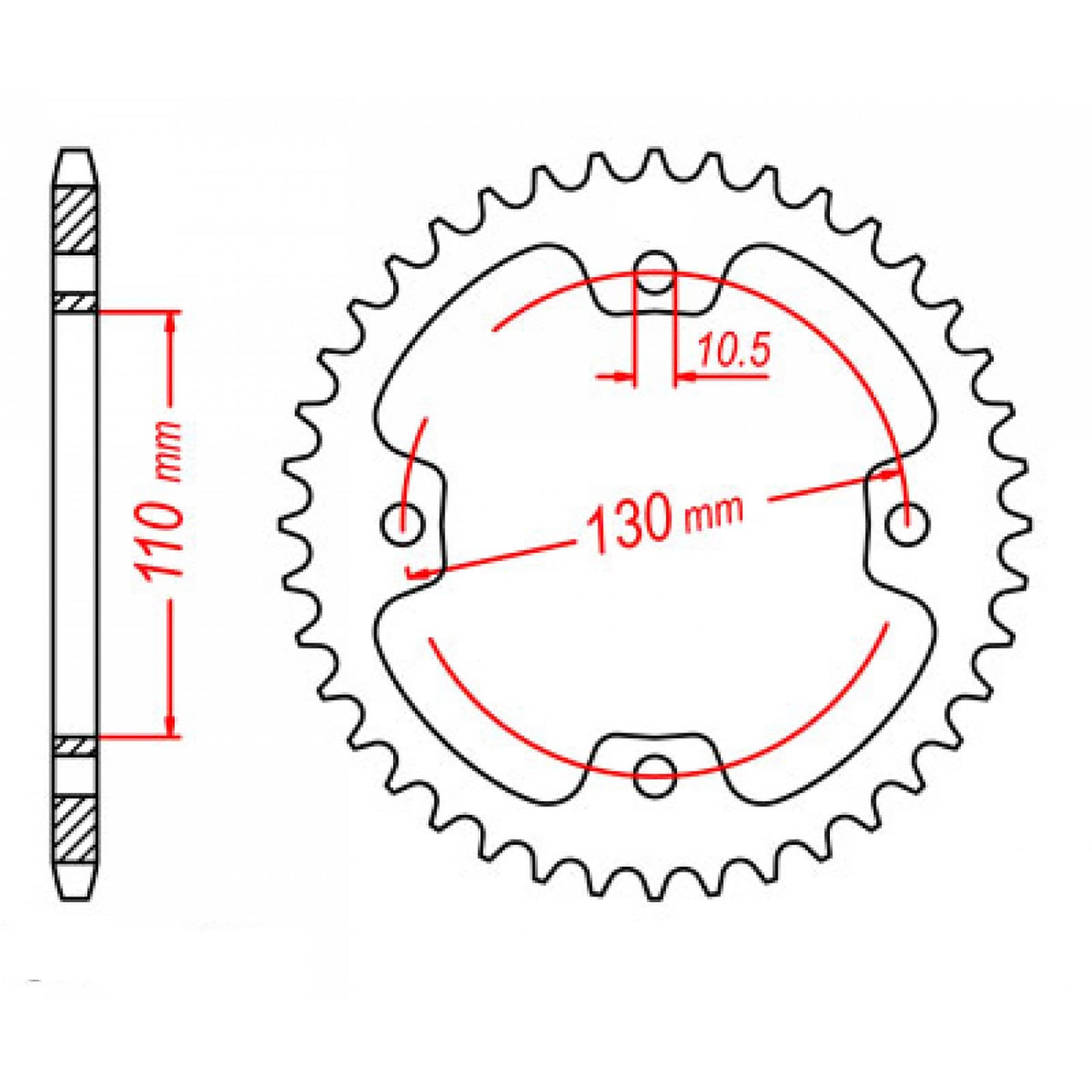 MTX 1415 Steel Rear Sprocket #520 (38T) (11-K15-38)