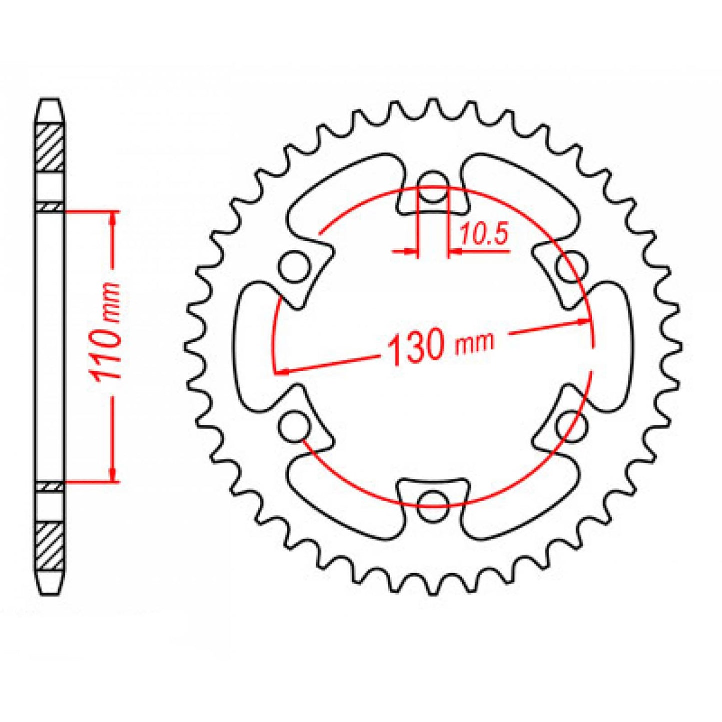 MTX 1421 Steel Rear Sprocket #530 (40T) (11-421-40)