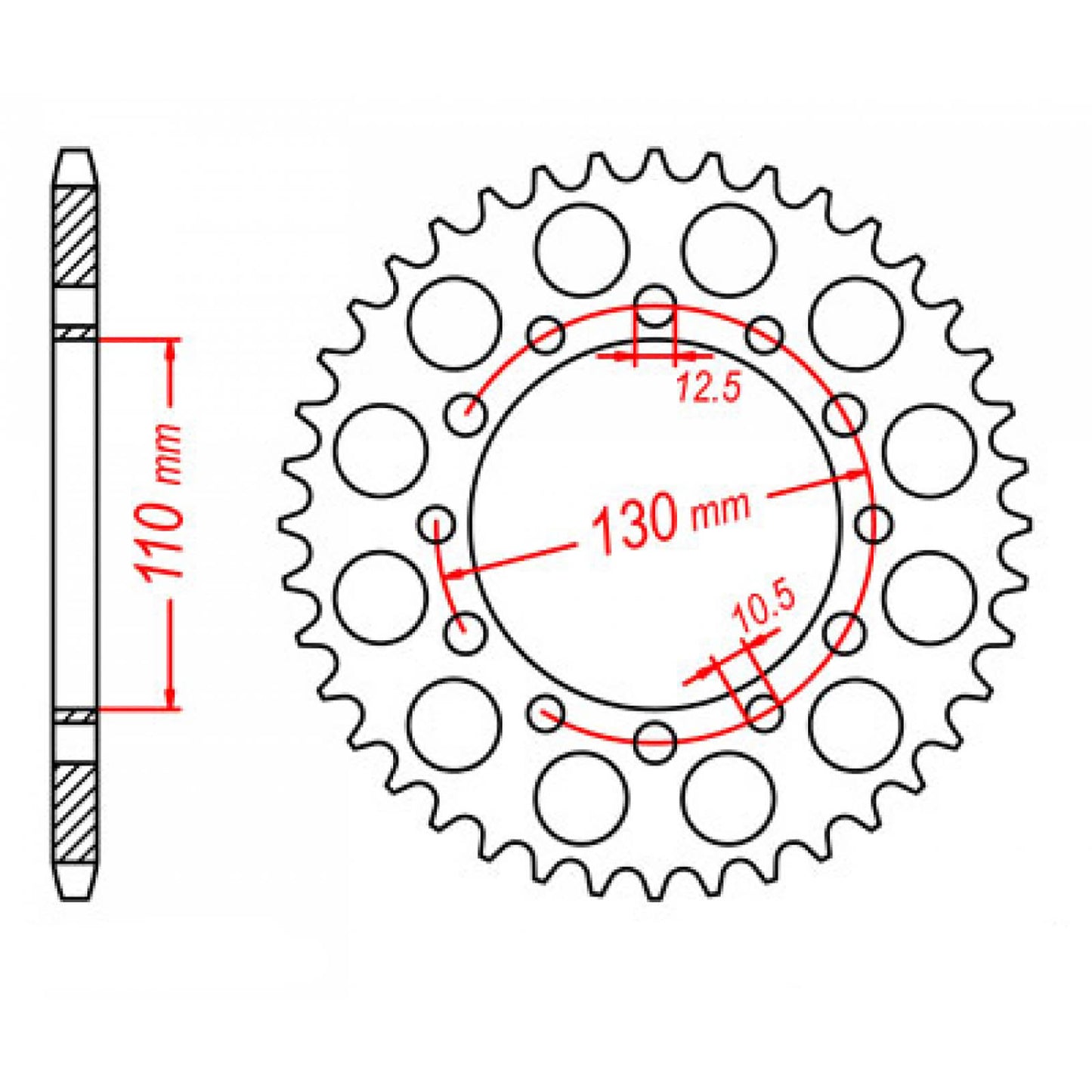 MTX 1486 Steel Rear Sprocket #520 (44T) (11-K32-44)