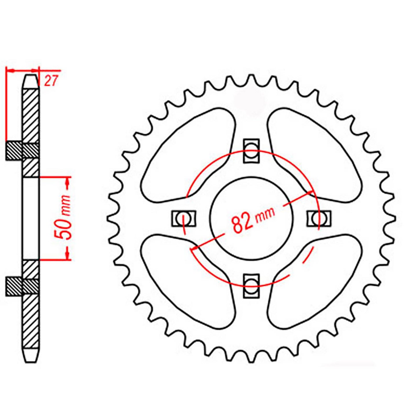 MTX 256 Steel Rear Sprocket #420 (35T) (11-153-35)