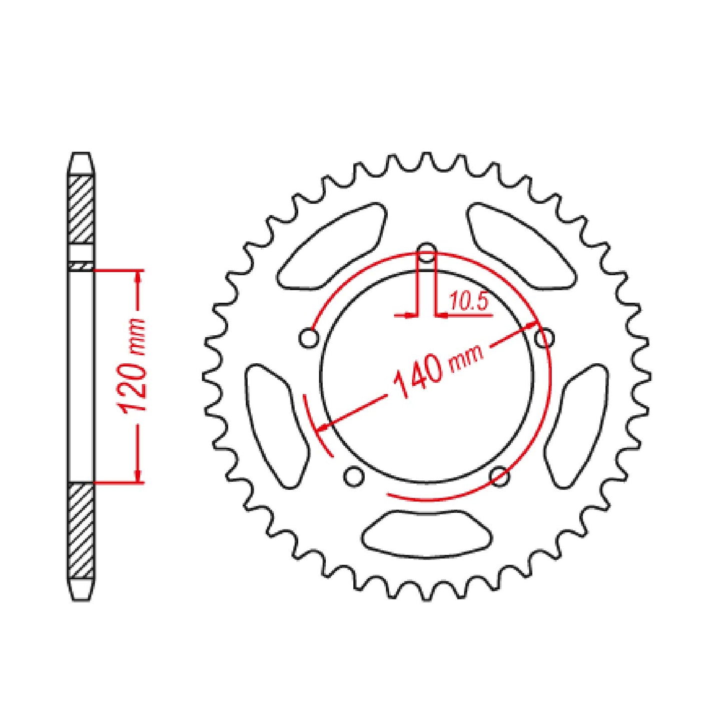 MTX 1793 Steel Rear Sprocket #520 (43T) (11-1793-43)
