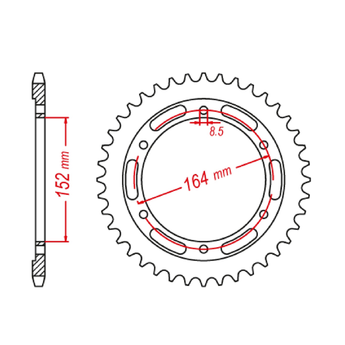 MTX 1839 Steel Rear Sprocket #428 (56T) (11-1839-56)