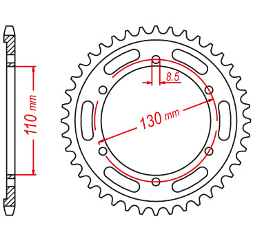 MTX Rear Sprocket 48T #428 11-1870-48