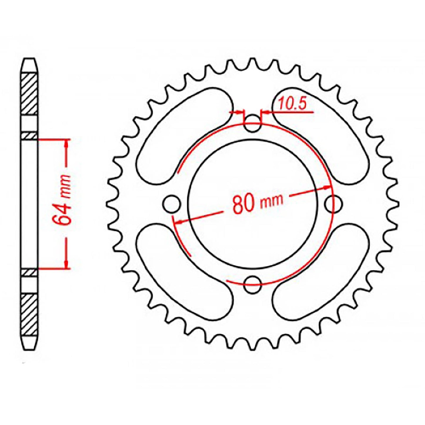 MTX 1910 Steel Rear Sprocket #520 (32T)