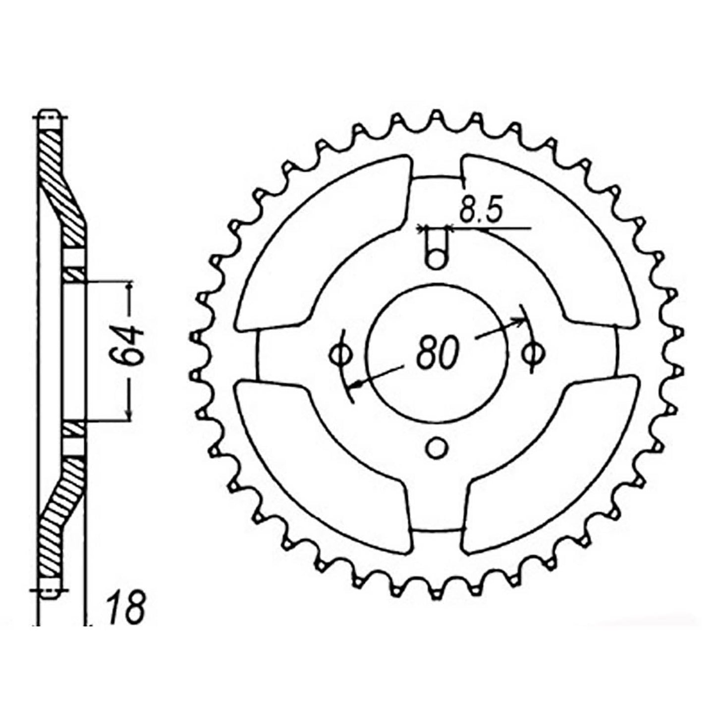 MTX 1925 Steel Rear Sprocket #428 (47T) (11-482-47)