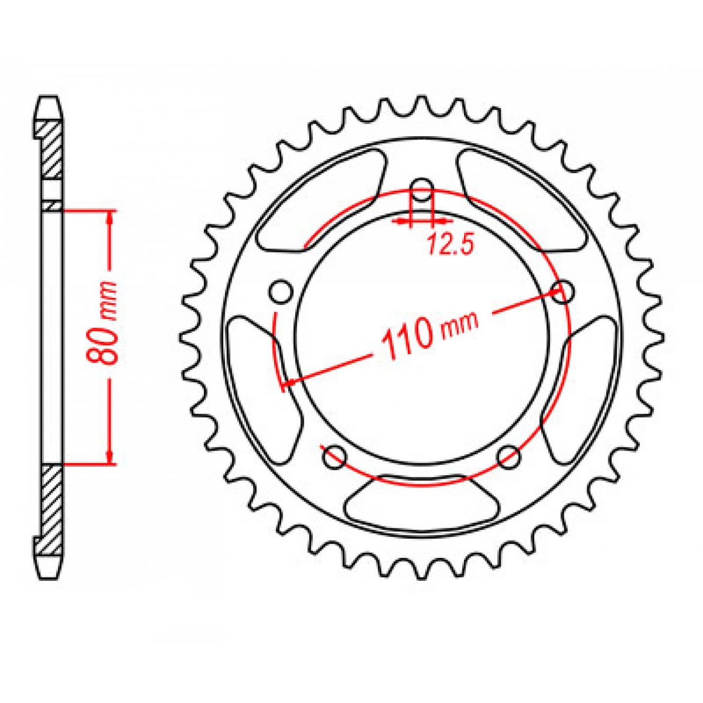 MTX 2010 Steel Rear Sprocket #530 (48T) (11-TR1-48)