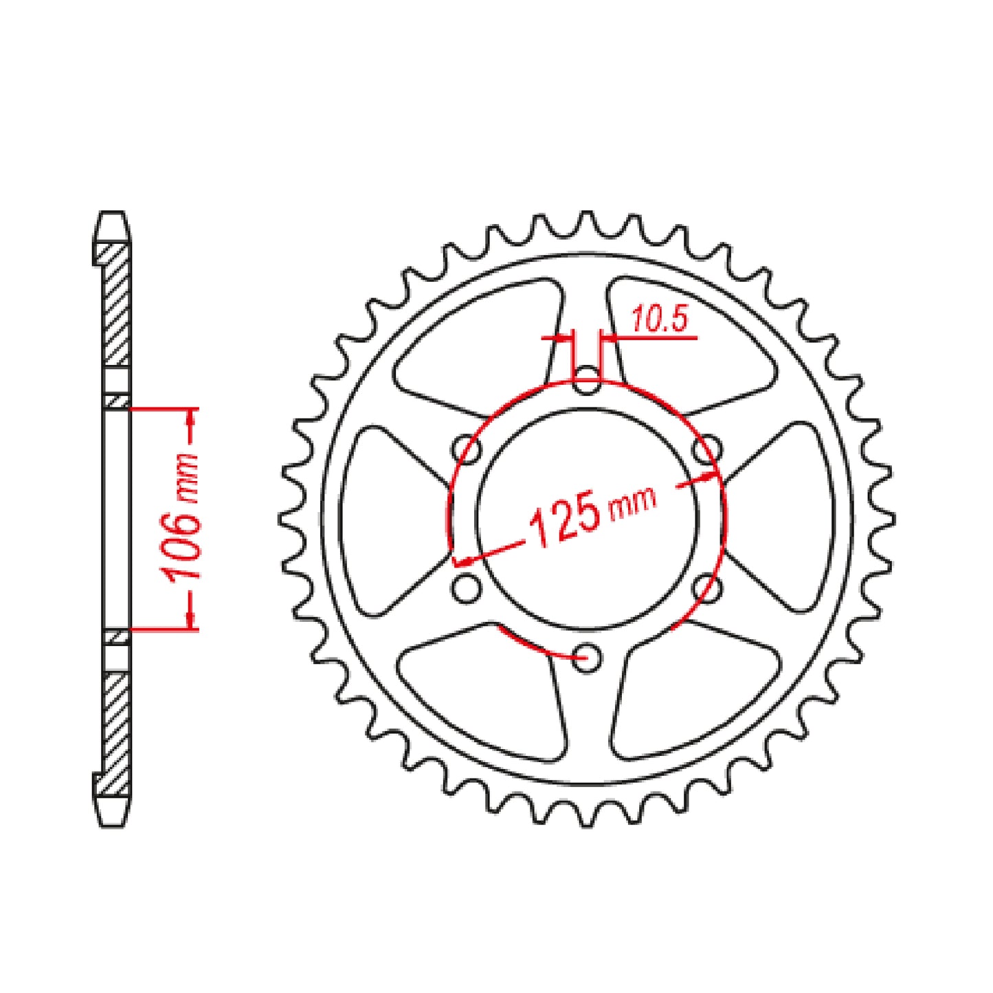 MTX 2020 Steel Rear Sprocket #520 (41T)