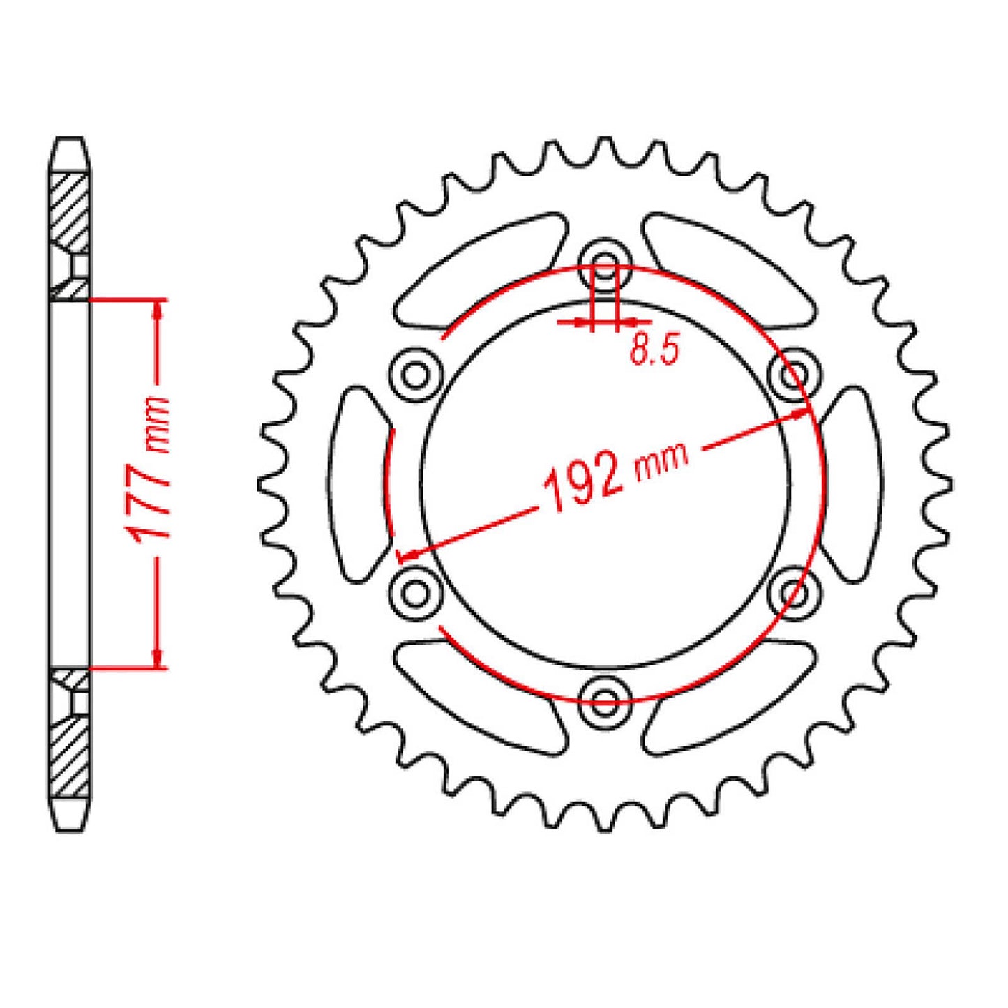 MTX 223 Steel Rear Sprocket #520 (48T) (11-HSQ1-48)