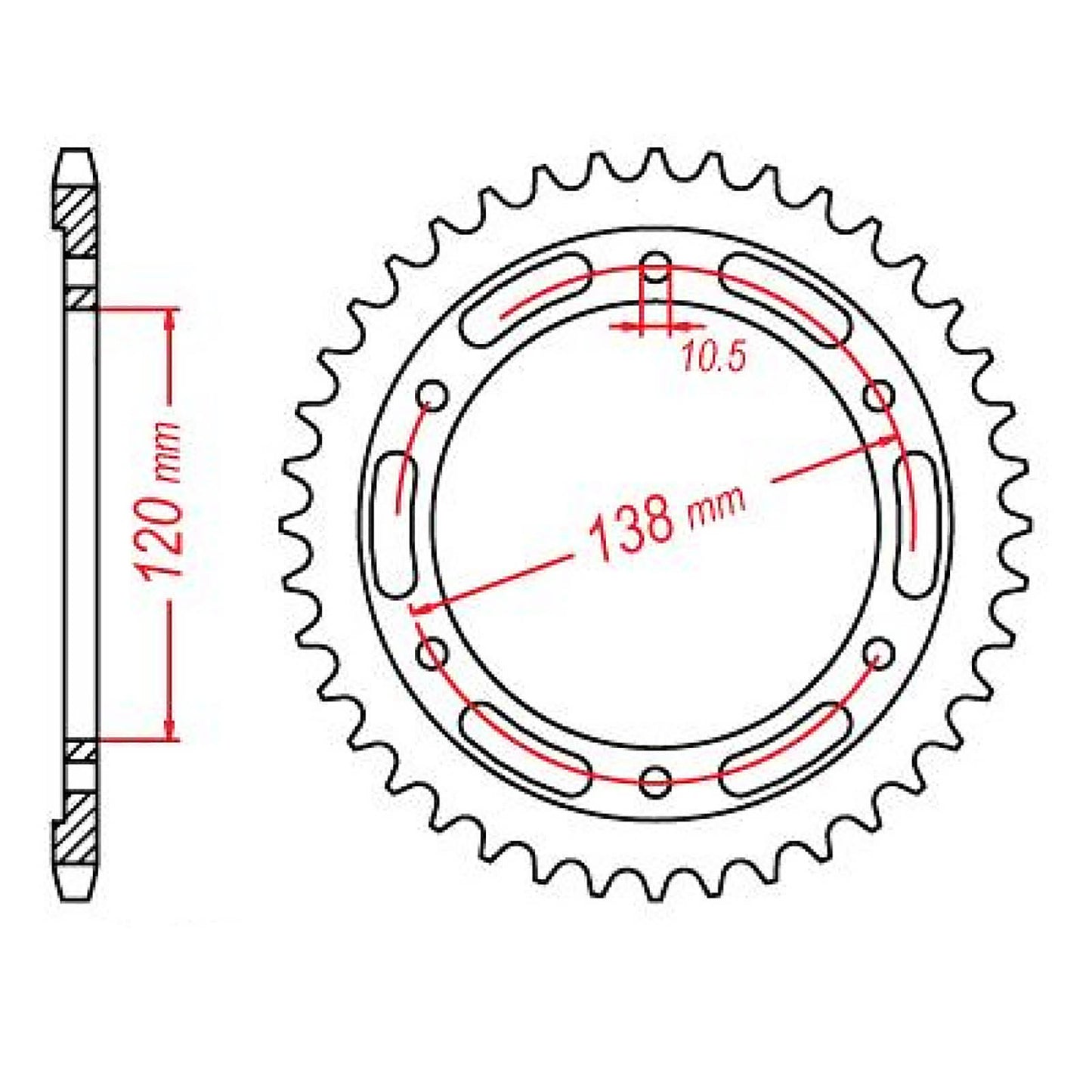 MTX 1220 Steel Rear Sprocket #520 (36T) (11-KYJ-36)