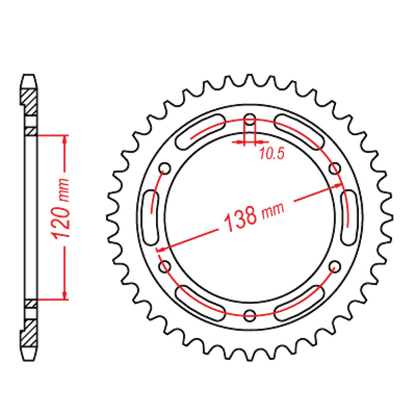 MTX 1220 Steel Rear Sprocket #520 (40T) (11-KYJ-40)