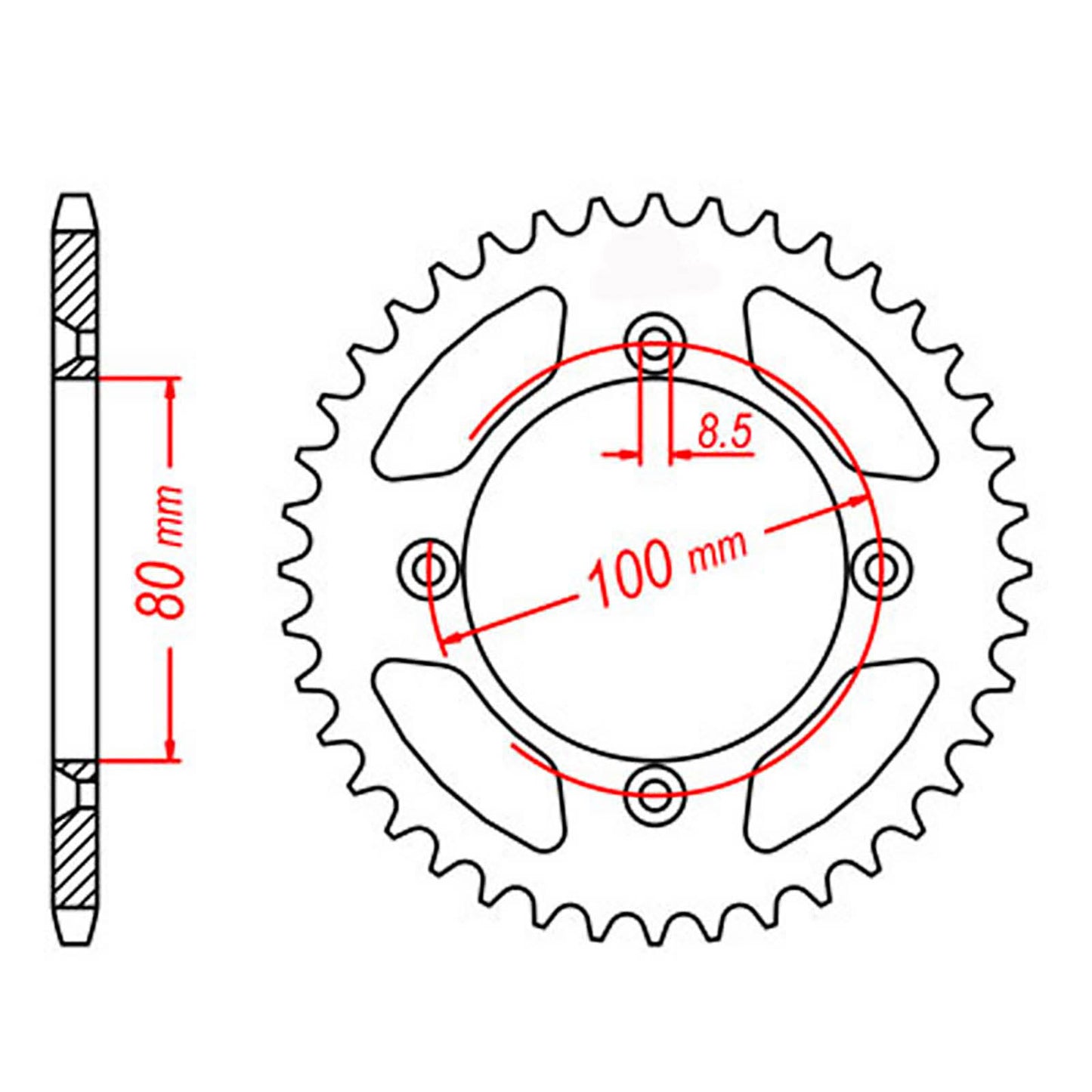 MTX 1214 Steel Rear Sprocket #420 (46T) (11-GC4-46)