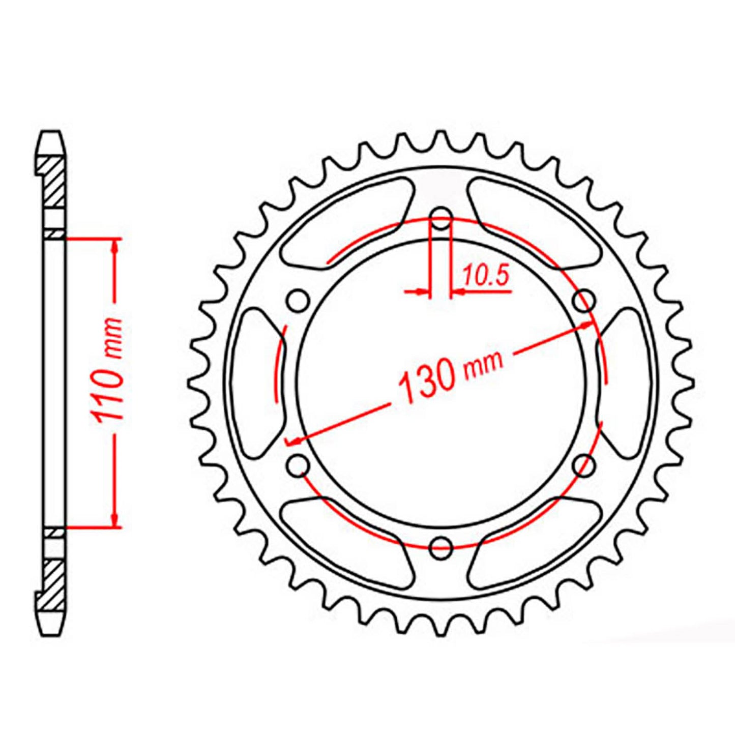 MTX 479 Steel Rear Sprocket #530 (39T) (11-198-39)