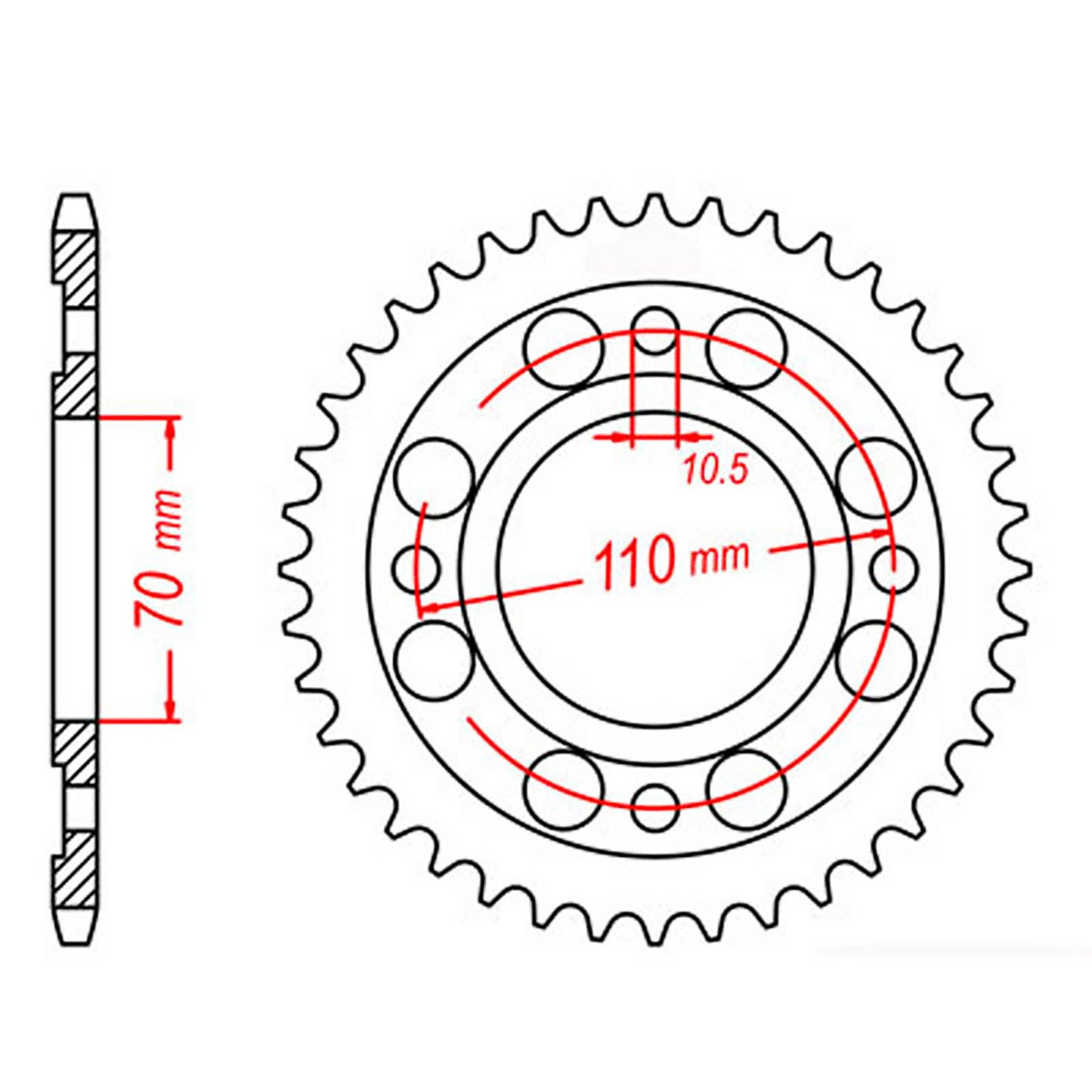 SPROCKET REAR MTX 246 SPACER #530 11-413-SP
