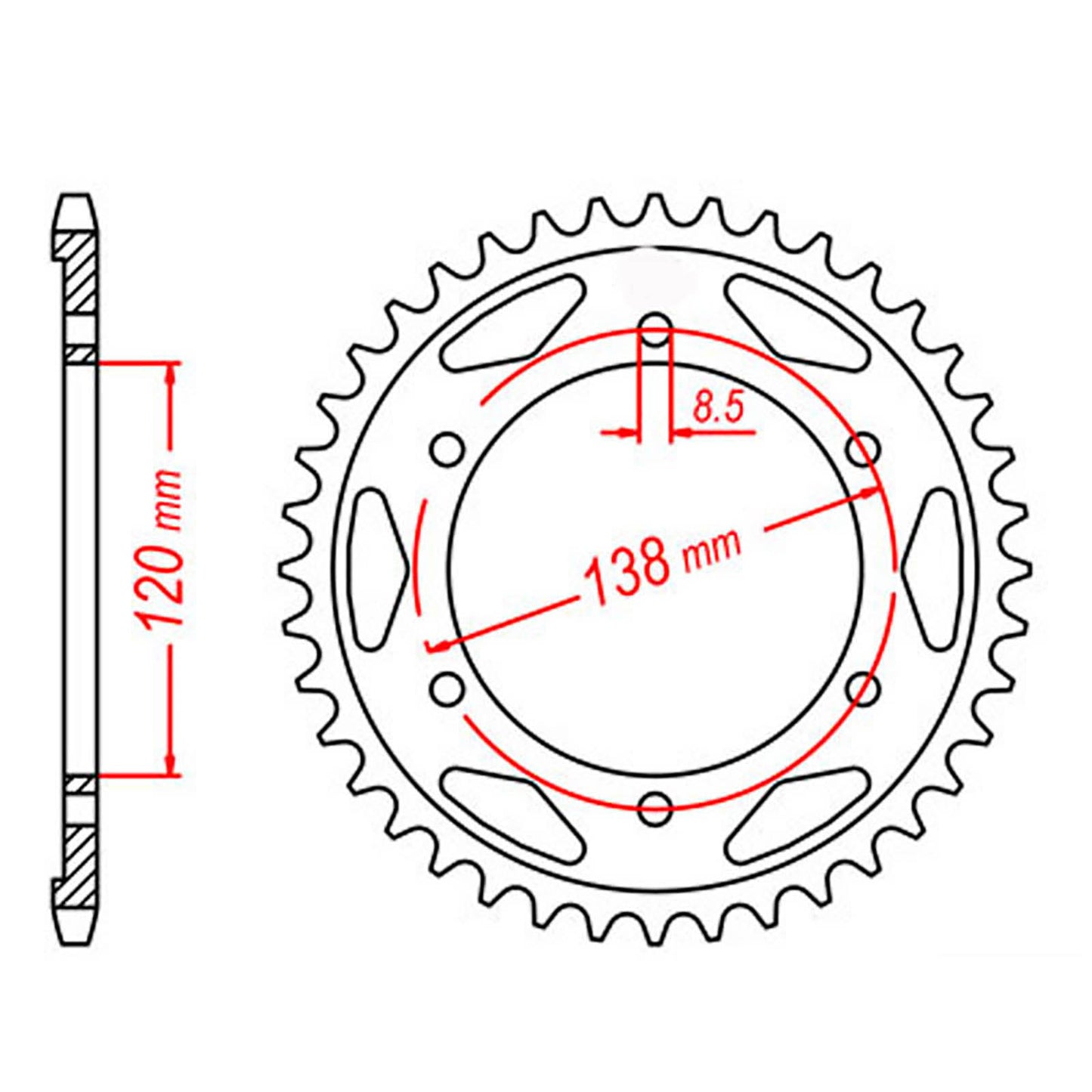MTX 312 Steel Rear Sprocket #525 (38T) (11-MR7-38)