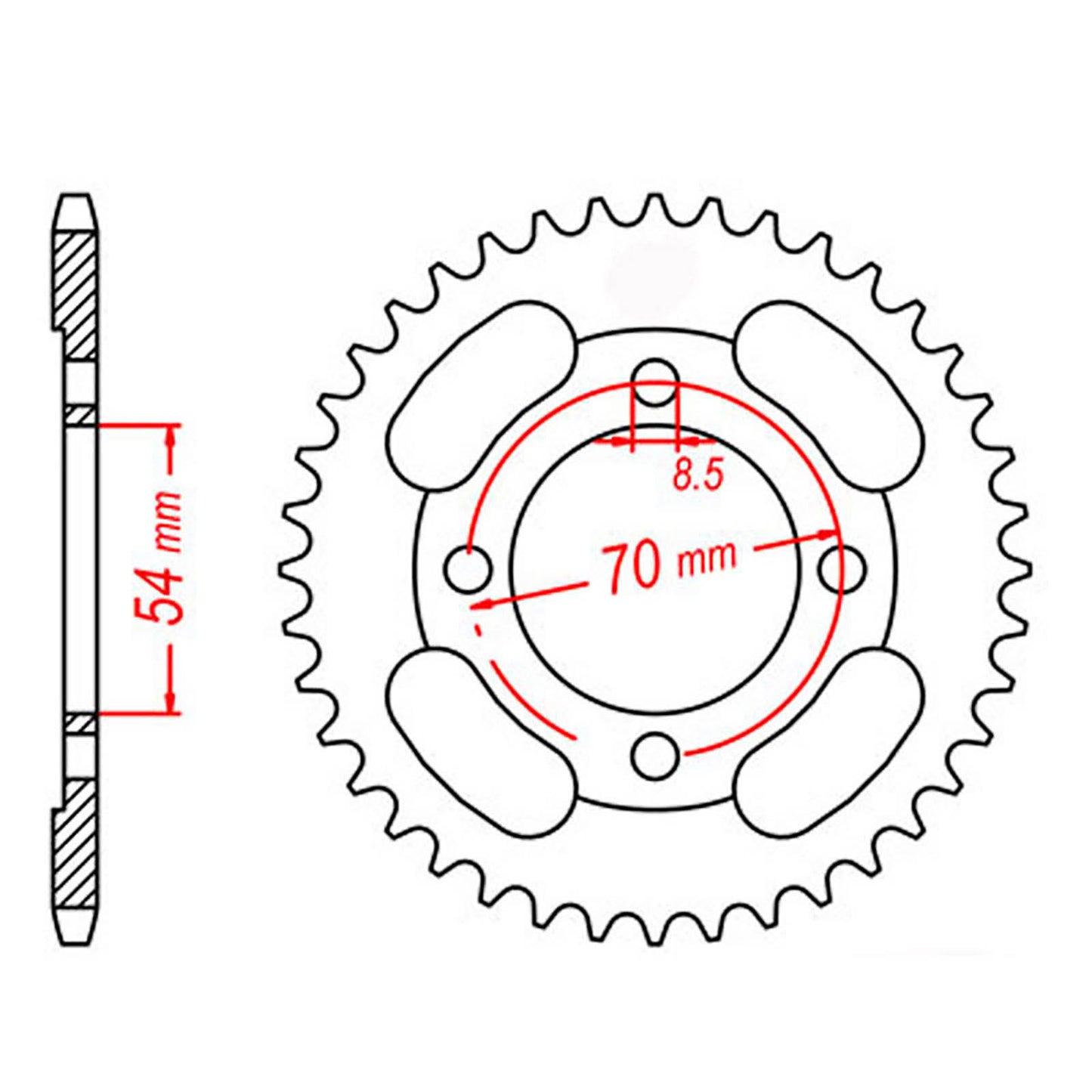 MTX 263 Steel Rear Sprocket #428 (45T) (11-059-45)
