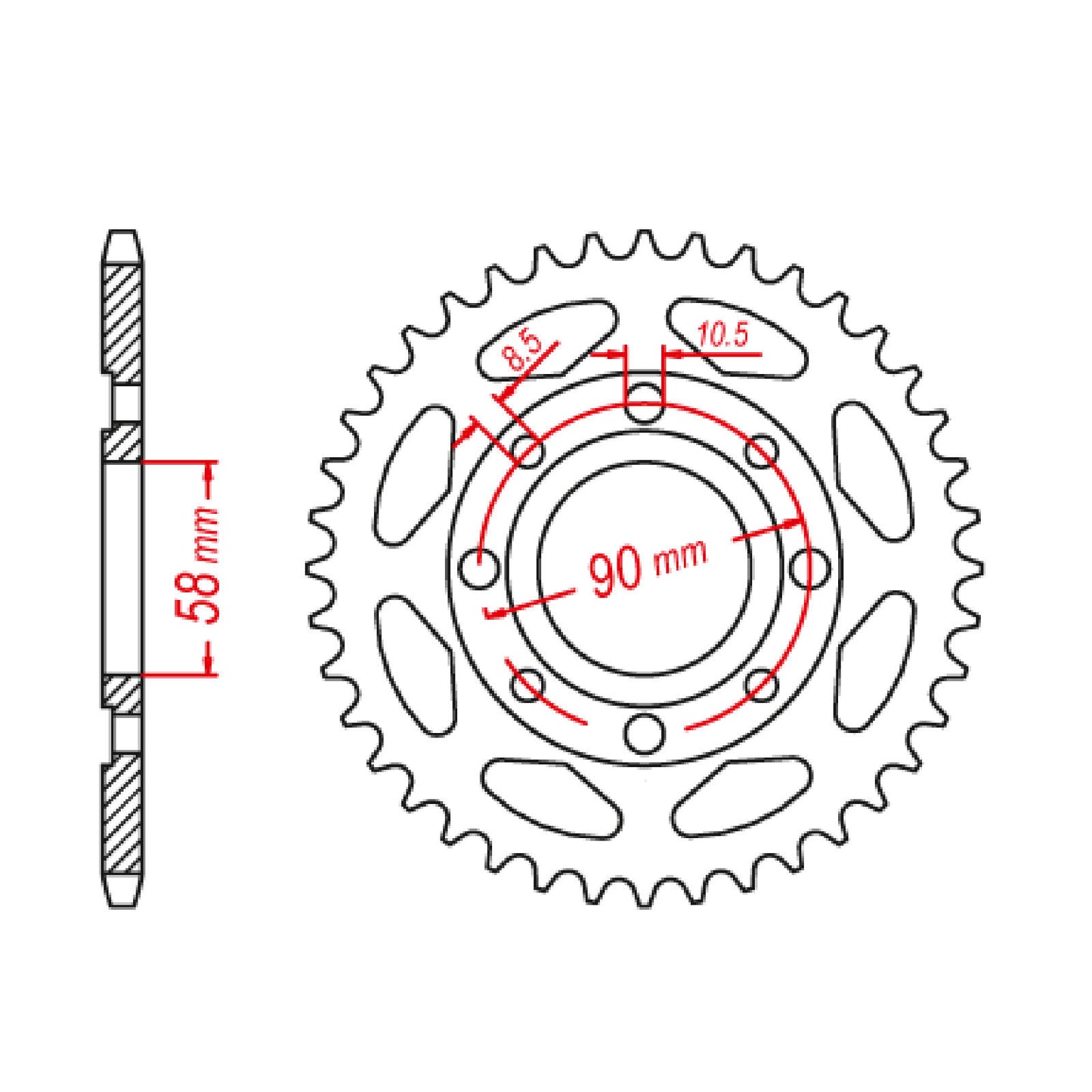 MTX 269 Steel Rear Sprocket #428 (45T) (11-437-45)