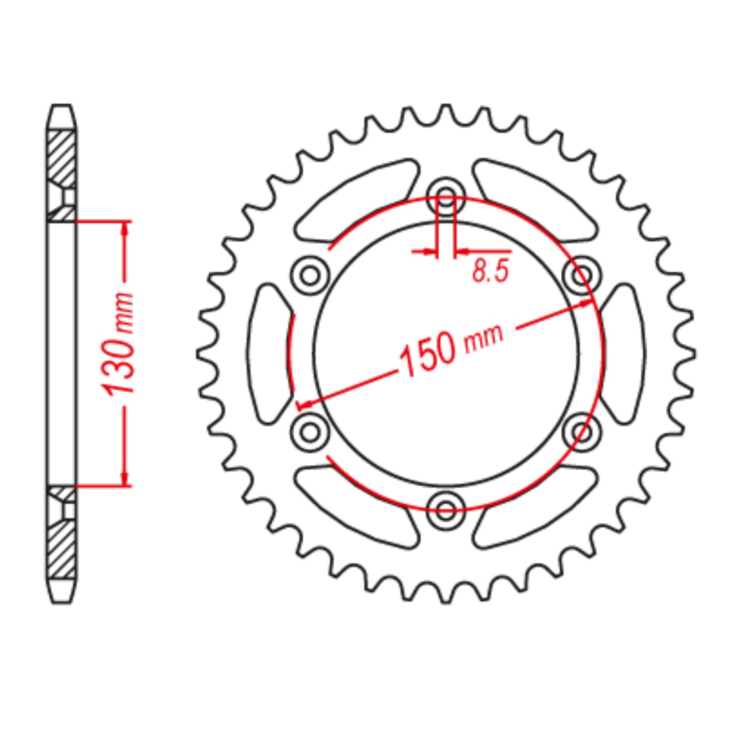 MTX 251 Hornet Lightweight Steel Rear Sprocket #520 (47T)