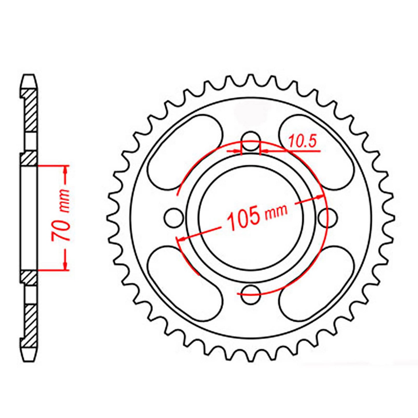 MTX 278 Steel Rear Sprocket #530 (38T) (11-367-38)