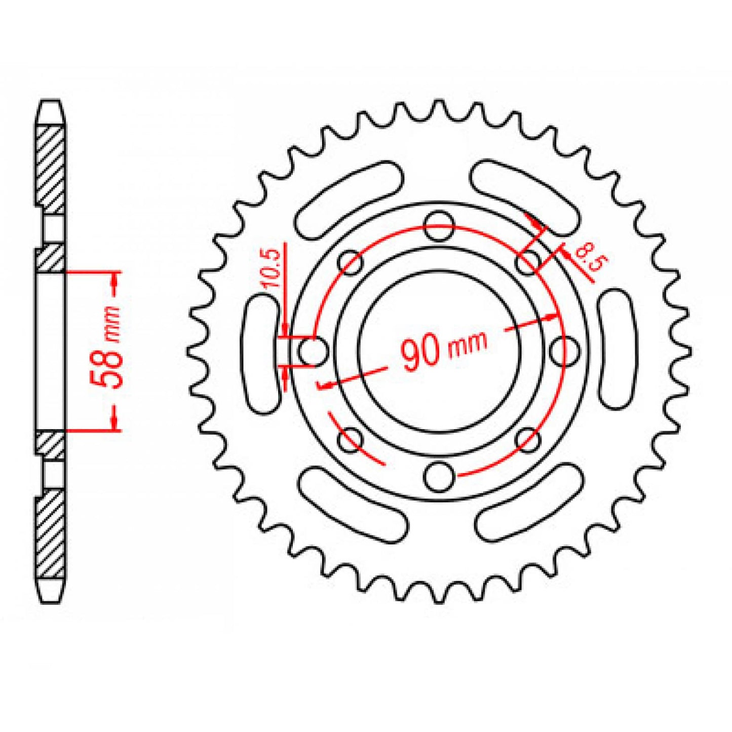 MTX 279 Steel Rear Sprocket #520 (35T) (11-KB4-35)