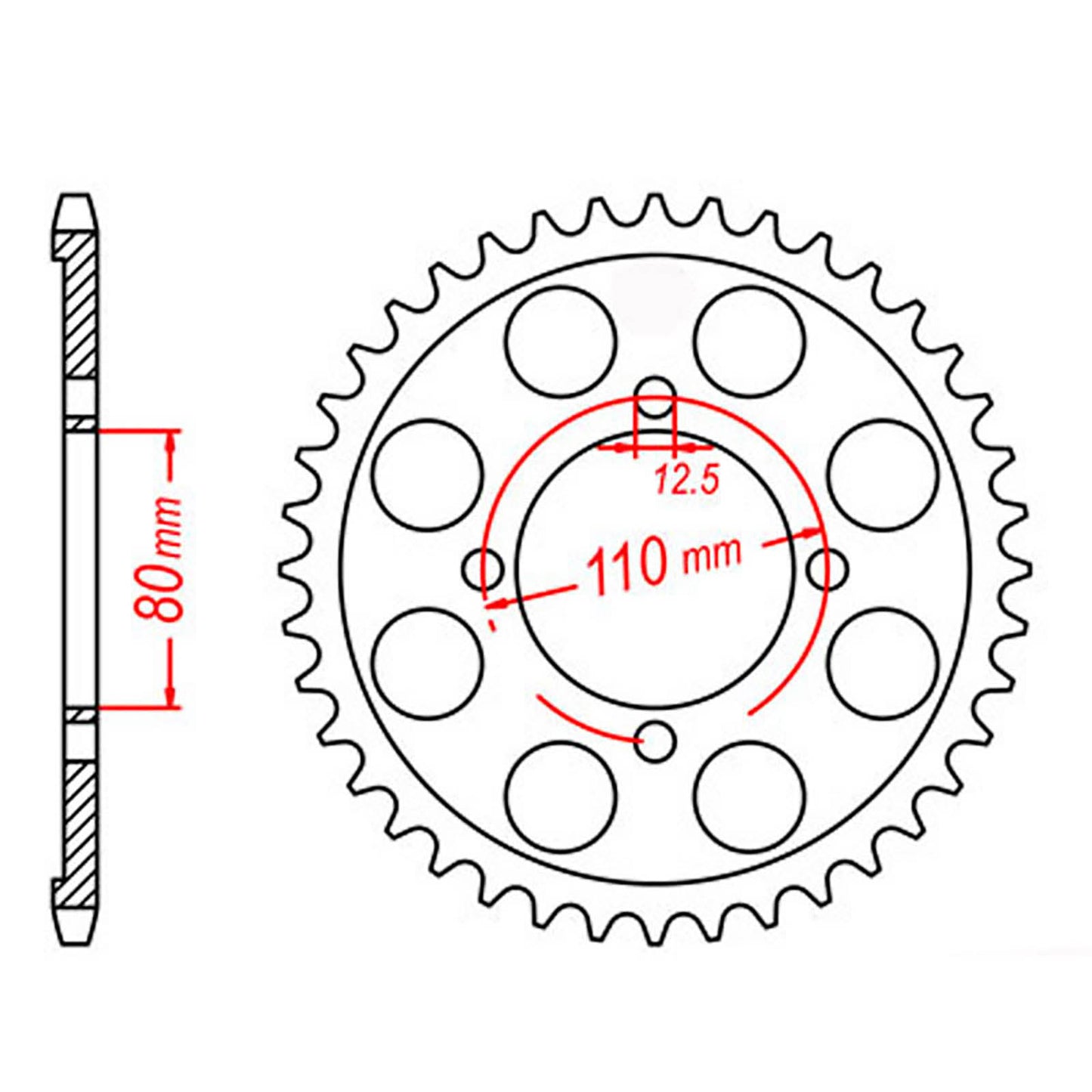 MTX 284 Steel Rear Sprocket #530 (45T) (11-300-45)