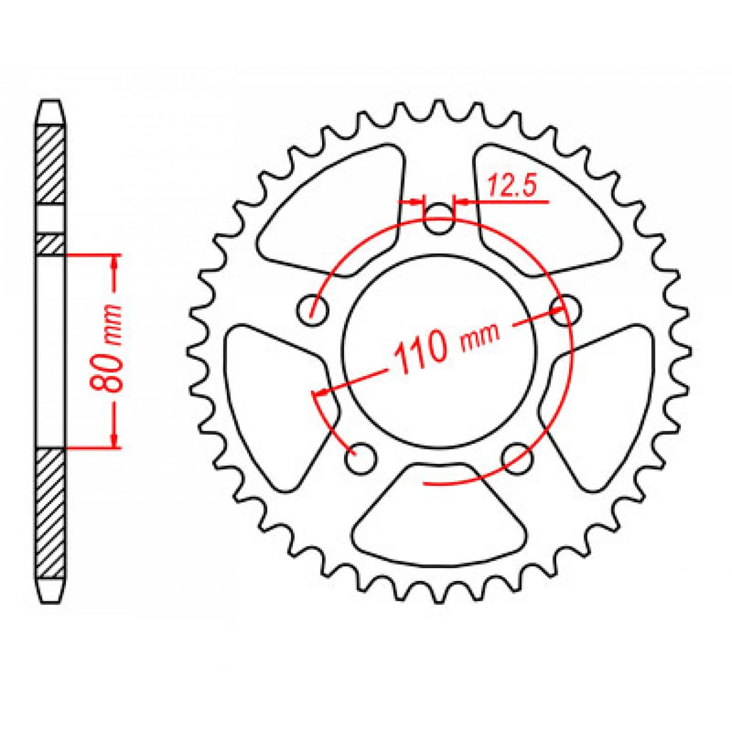 MTX 336 Steel Rear Sprocket #630 (33T) (11-442-33)
