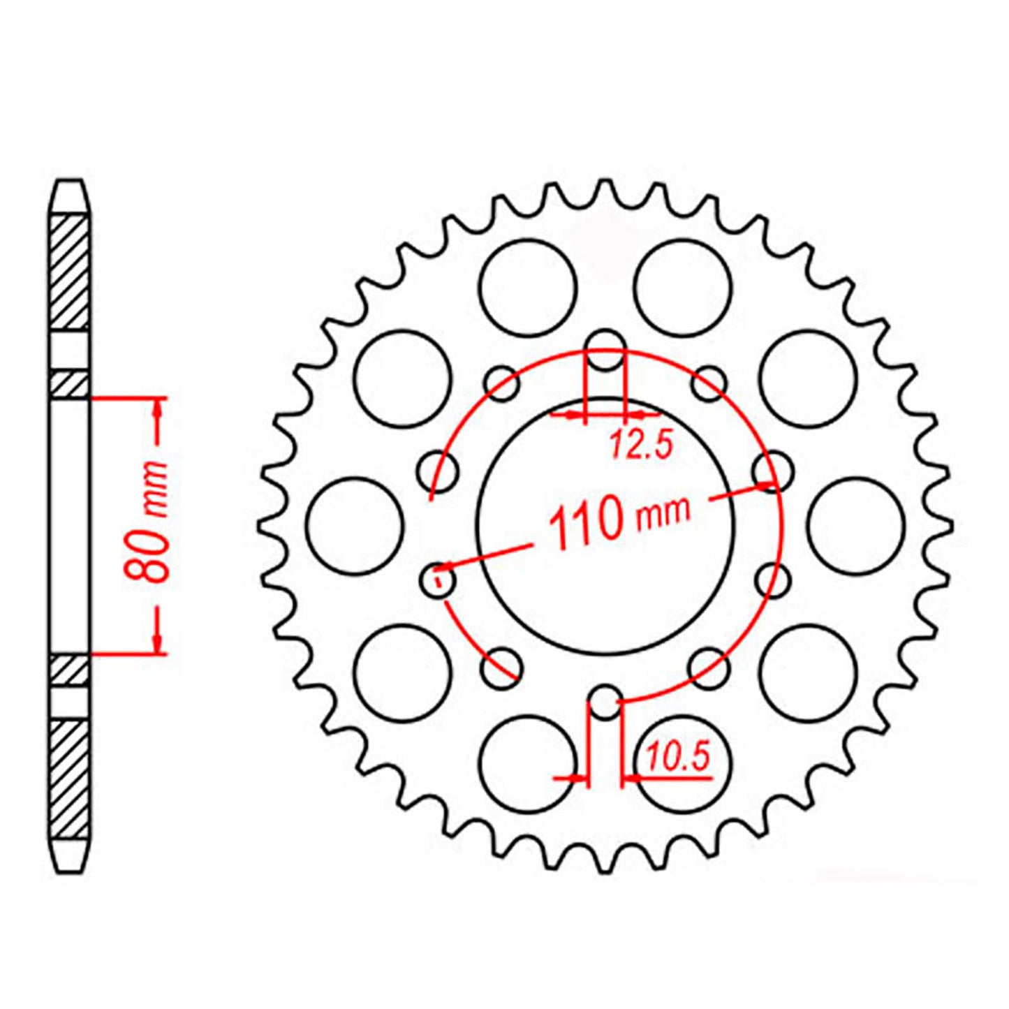 MTX 1334 Steel Rear Sprocket #530 (40T) (11-438-40)